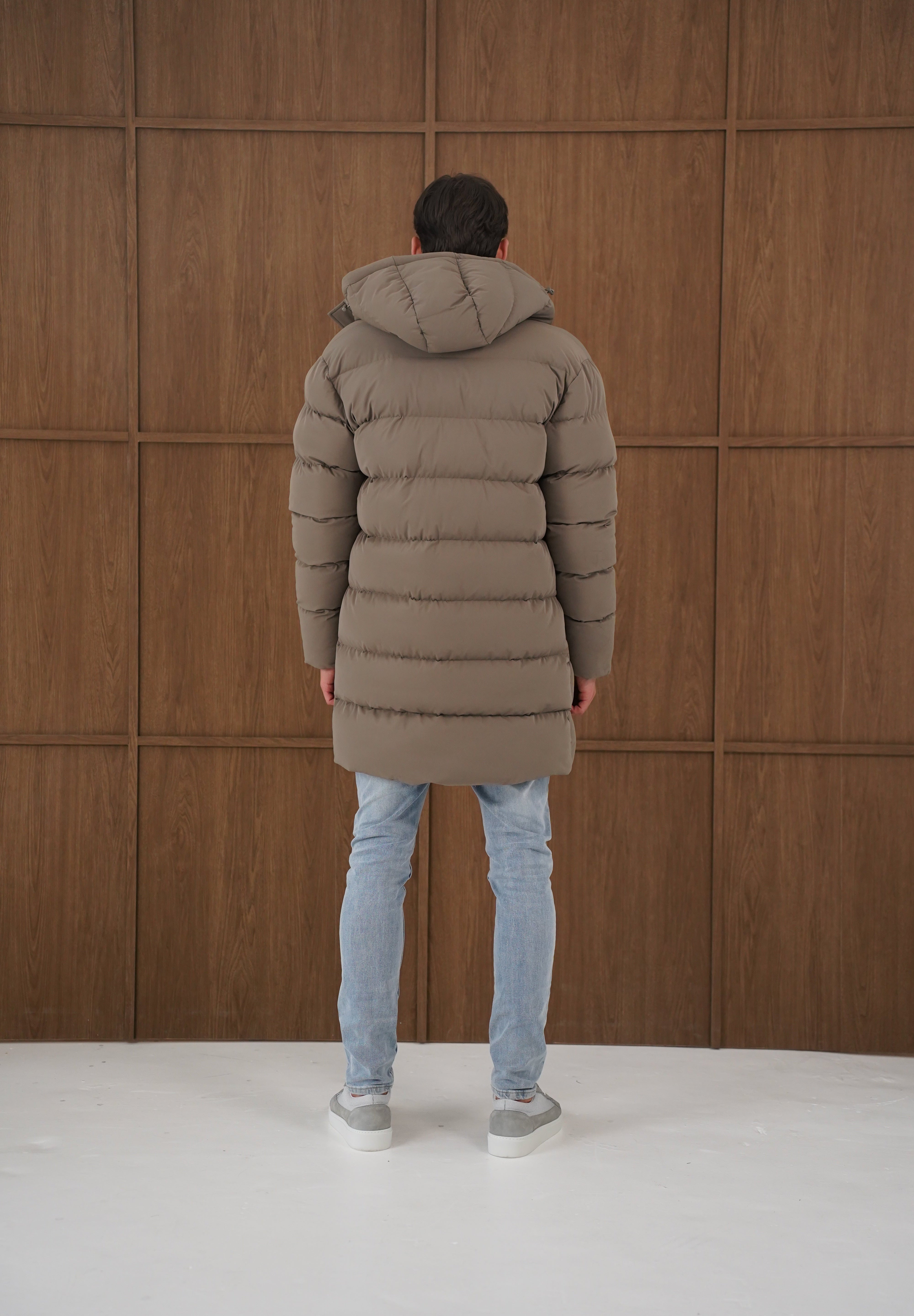 Capo Mid-Length Puffer Coat - Brown