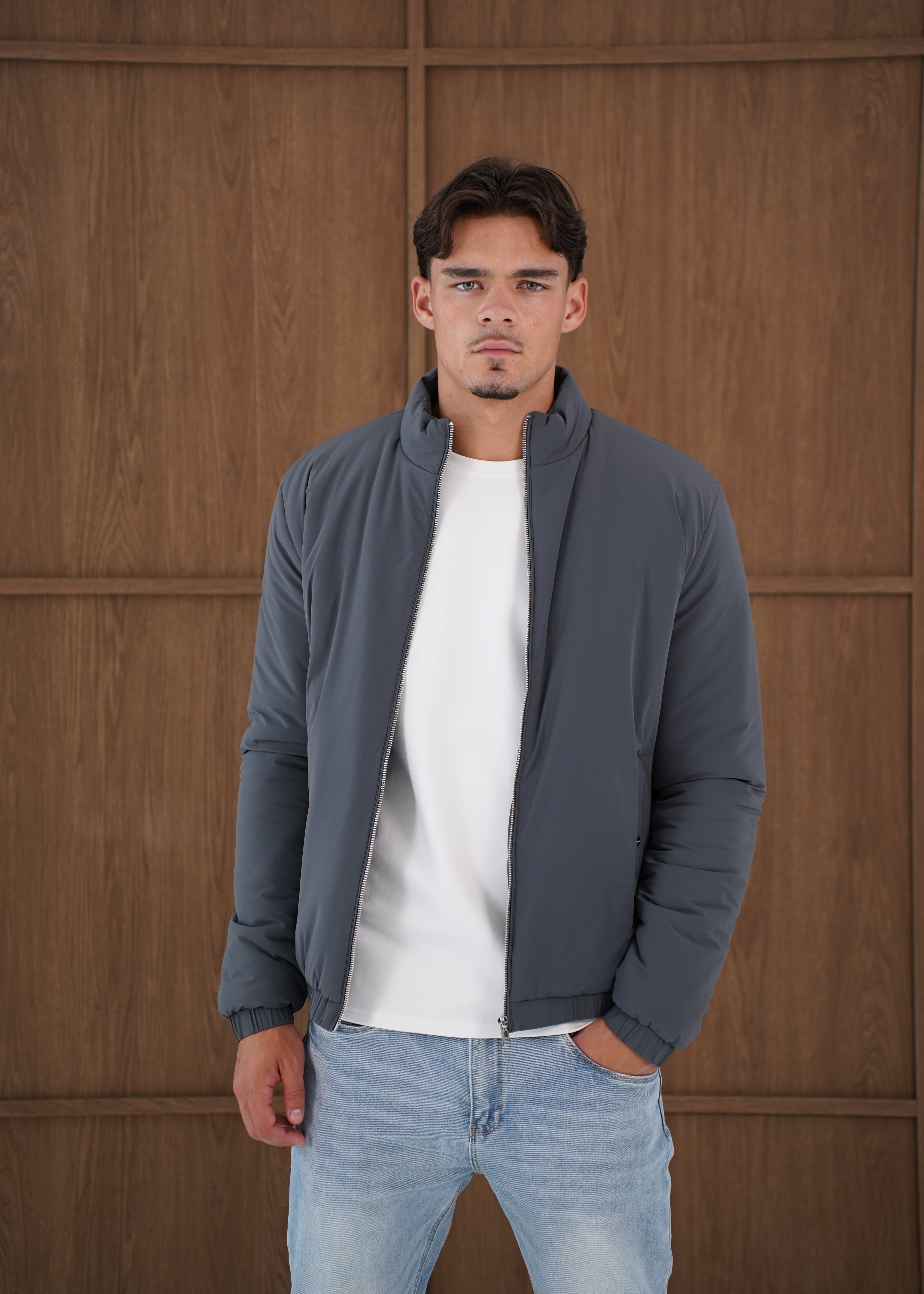Capo Padded Bomber Jacket - Charcoal