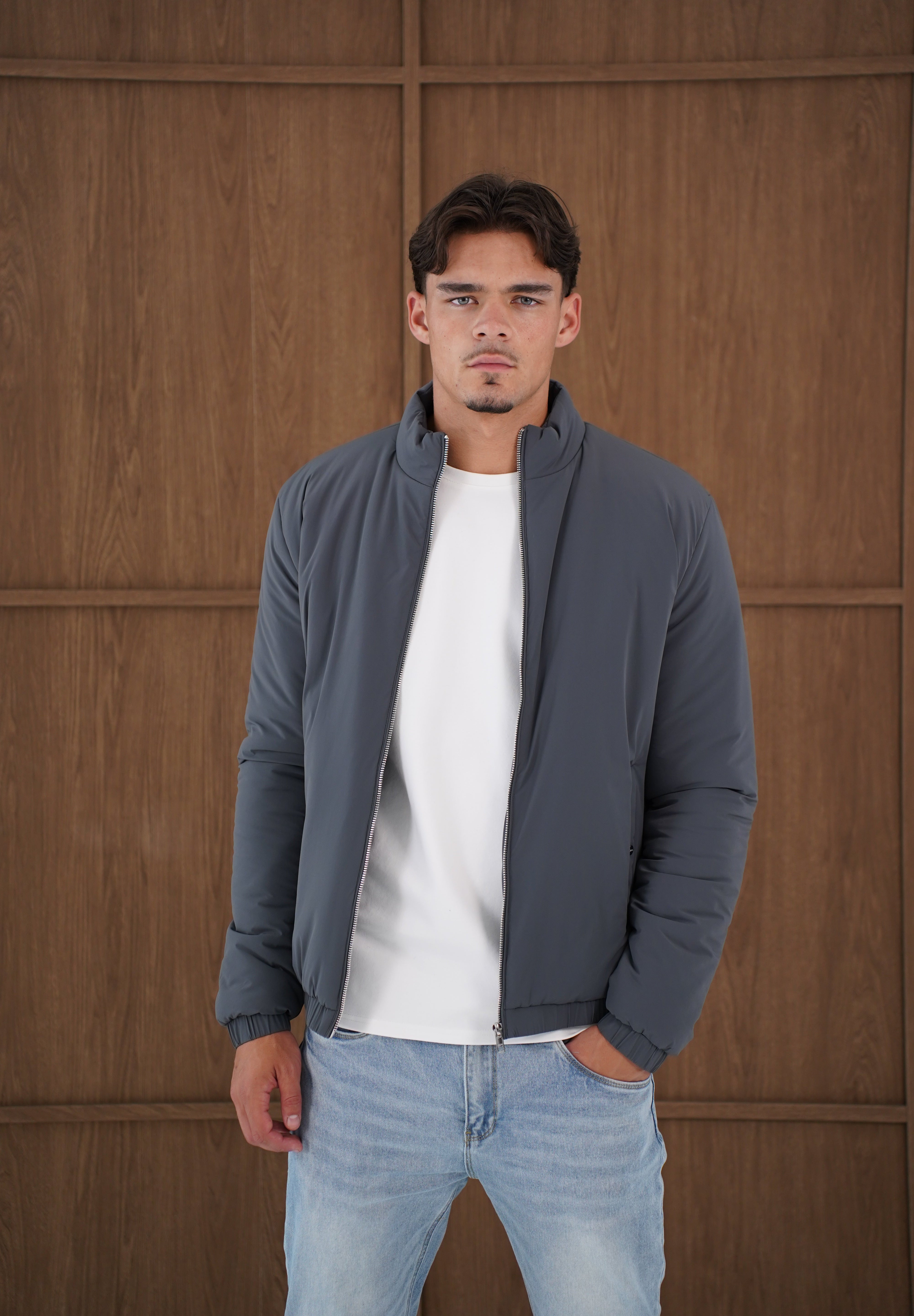Capo Padded Bomber Jacket - Charcoal