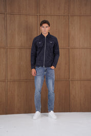 Capo Faux Suede Jacket - Navy