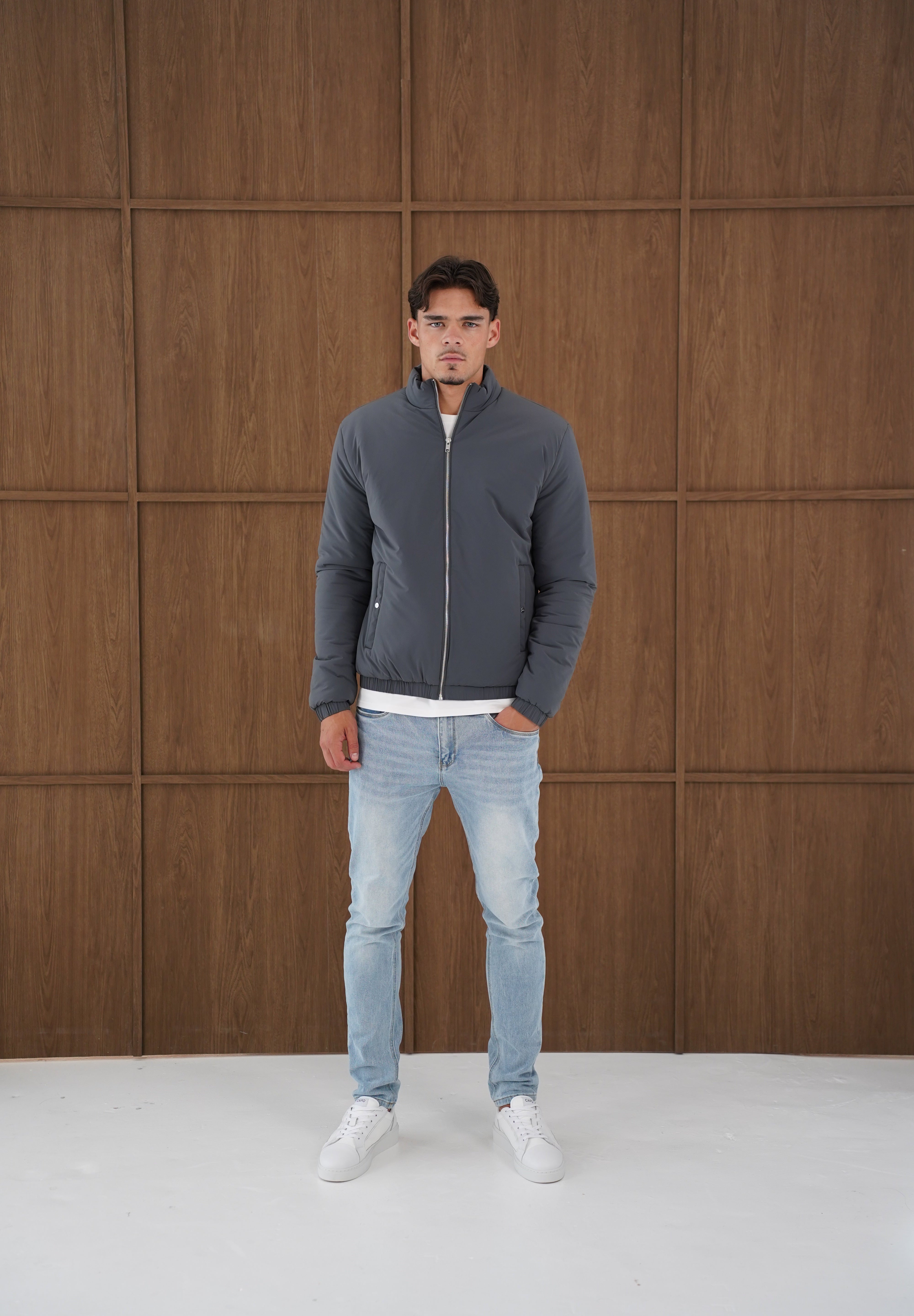 Capo Padded Bomber Jacket - Charcoal