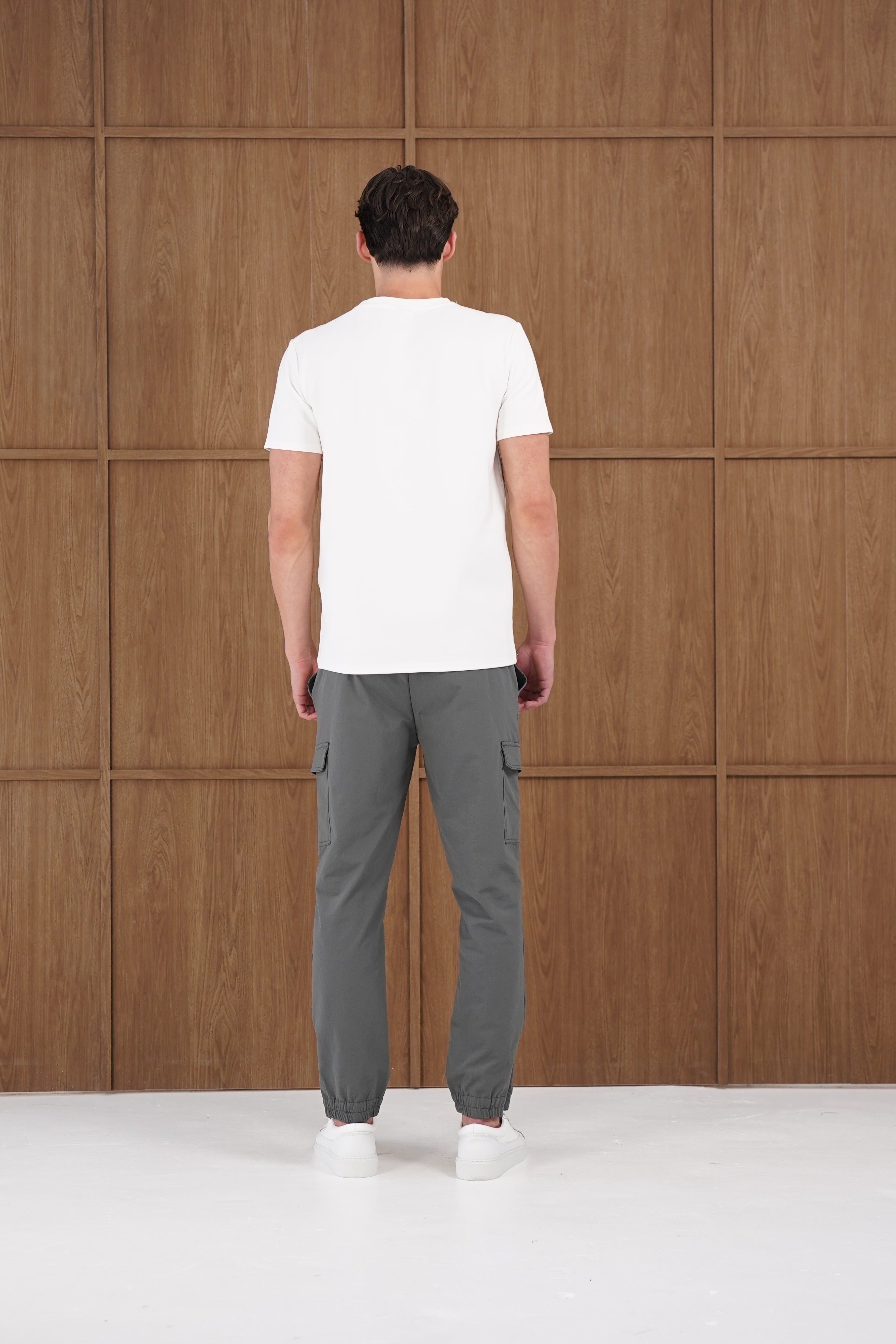 Capo Smart Cuffed Cargo Pants - Charcoal