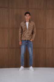 Capo Faux Suede Jacket - Brown