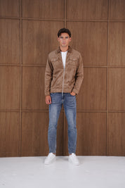 Capo Faux Suede Jacket - Brown