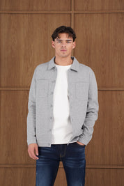 Capo Smart Button Overshirt - Light Grey