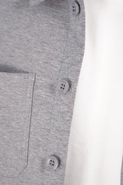 Capo Smart Button Overshirt - Light Grey