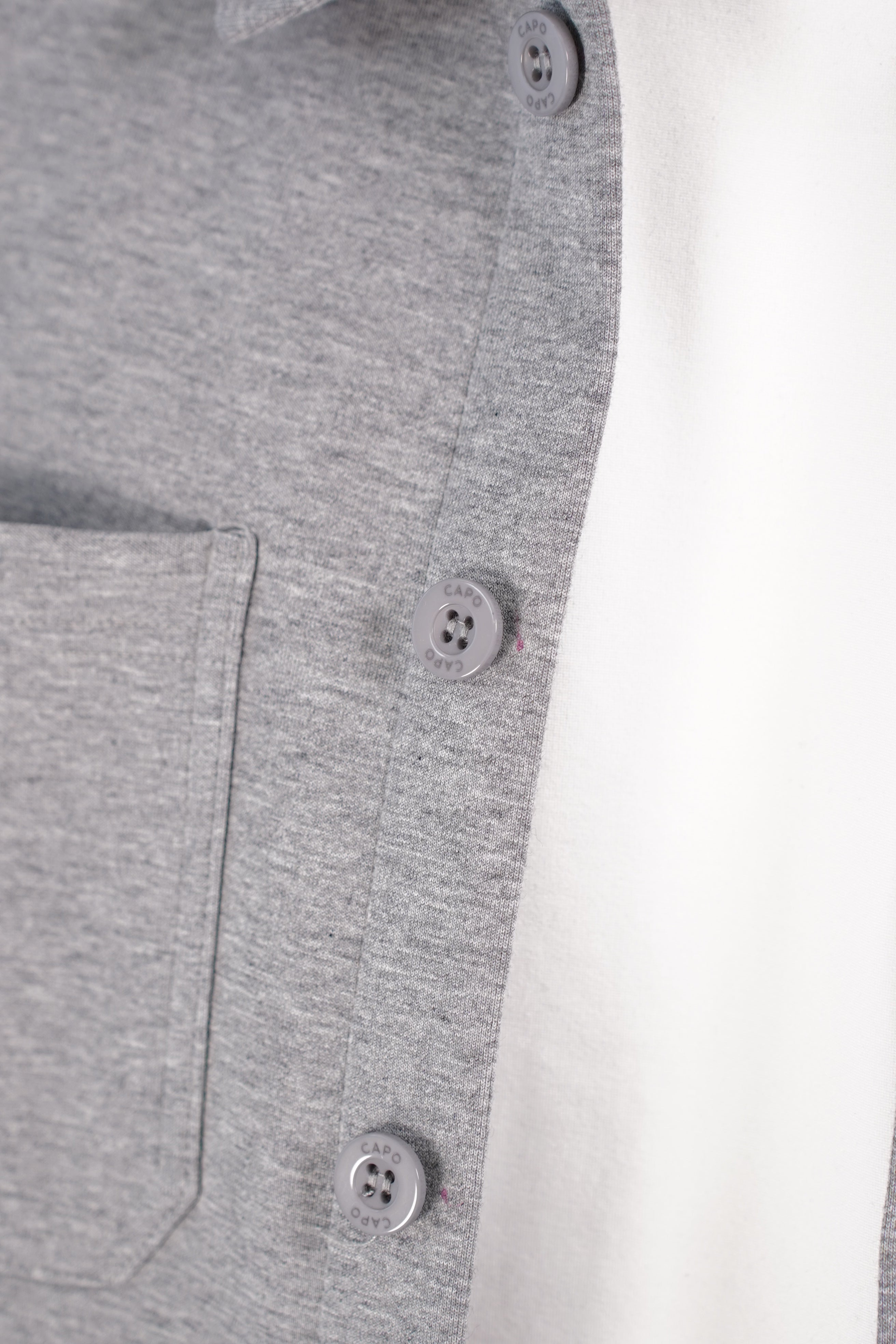 Capo Smart Button Overshirt - Light Grey