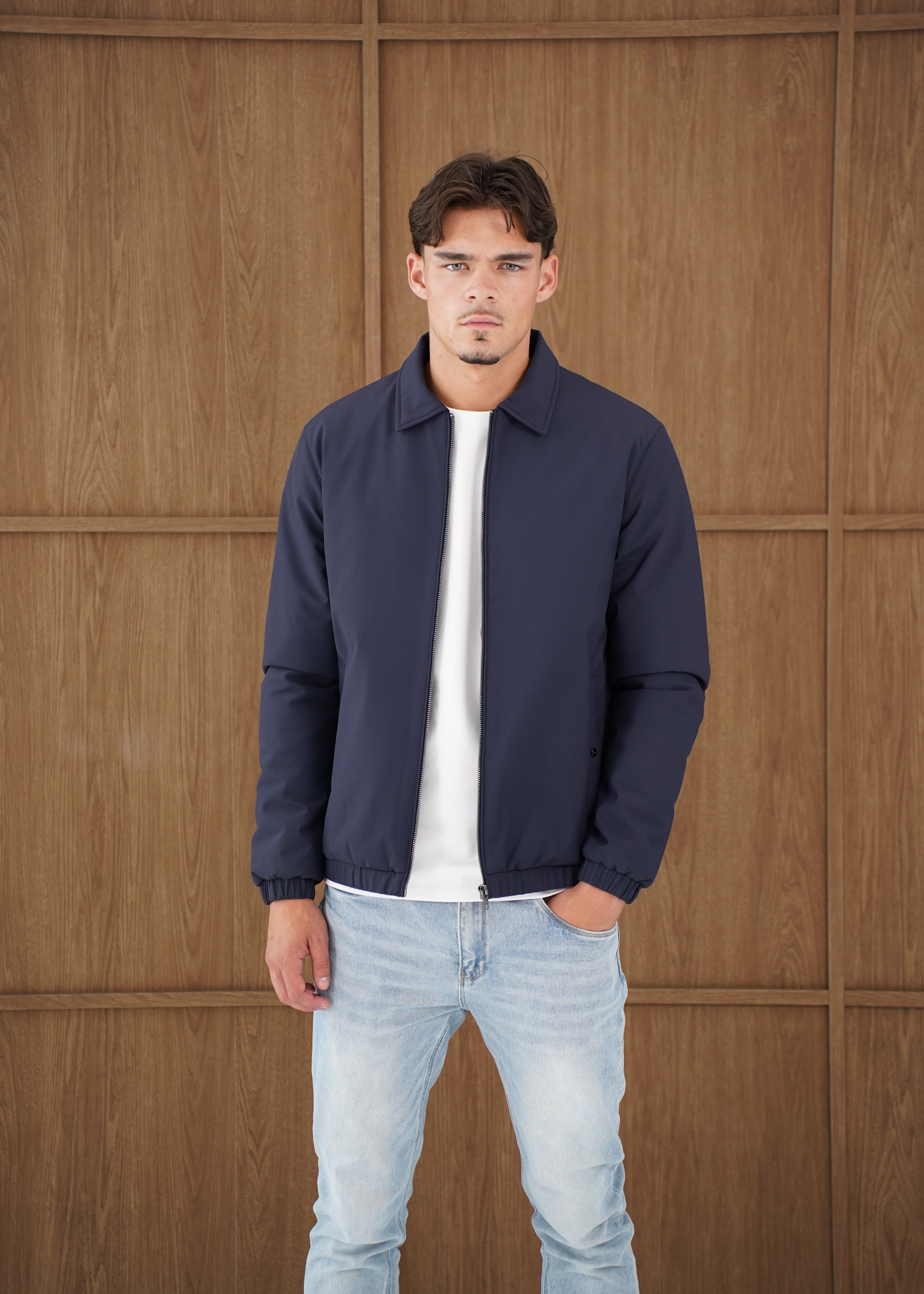Capo Padded Collar Jacket - Navy