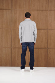 Capo Smart Button Overshirt - Light Grey