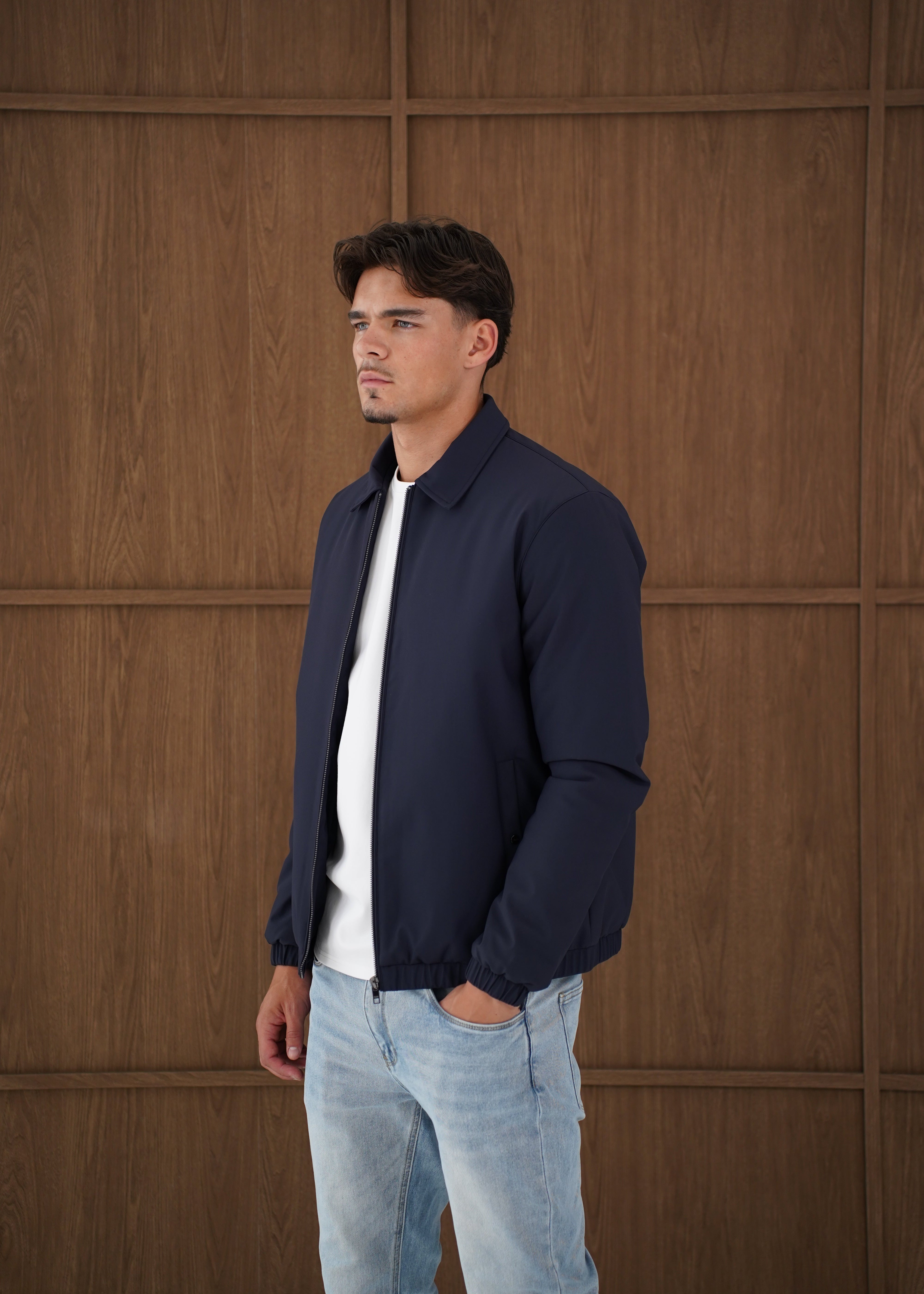 Capo Padded Collar Jacket - Navy