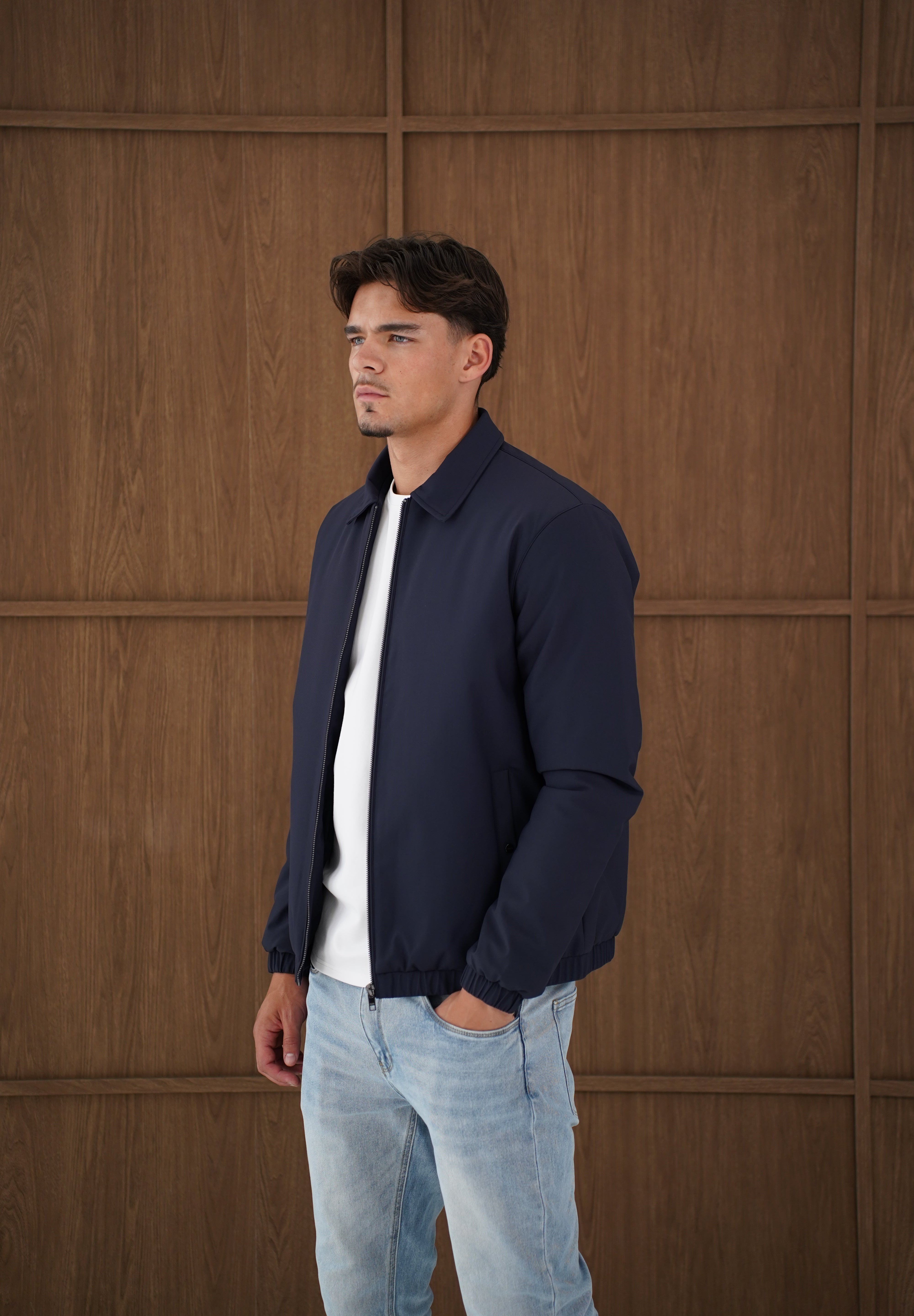 Capo Padded Collar Jacket - Navy