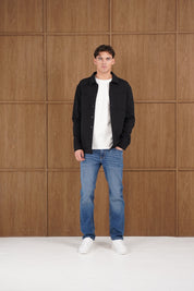 Capo Smart Button Overshirt - Black
