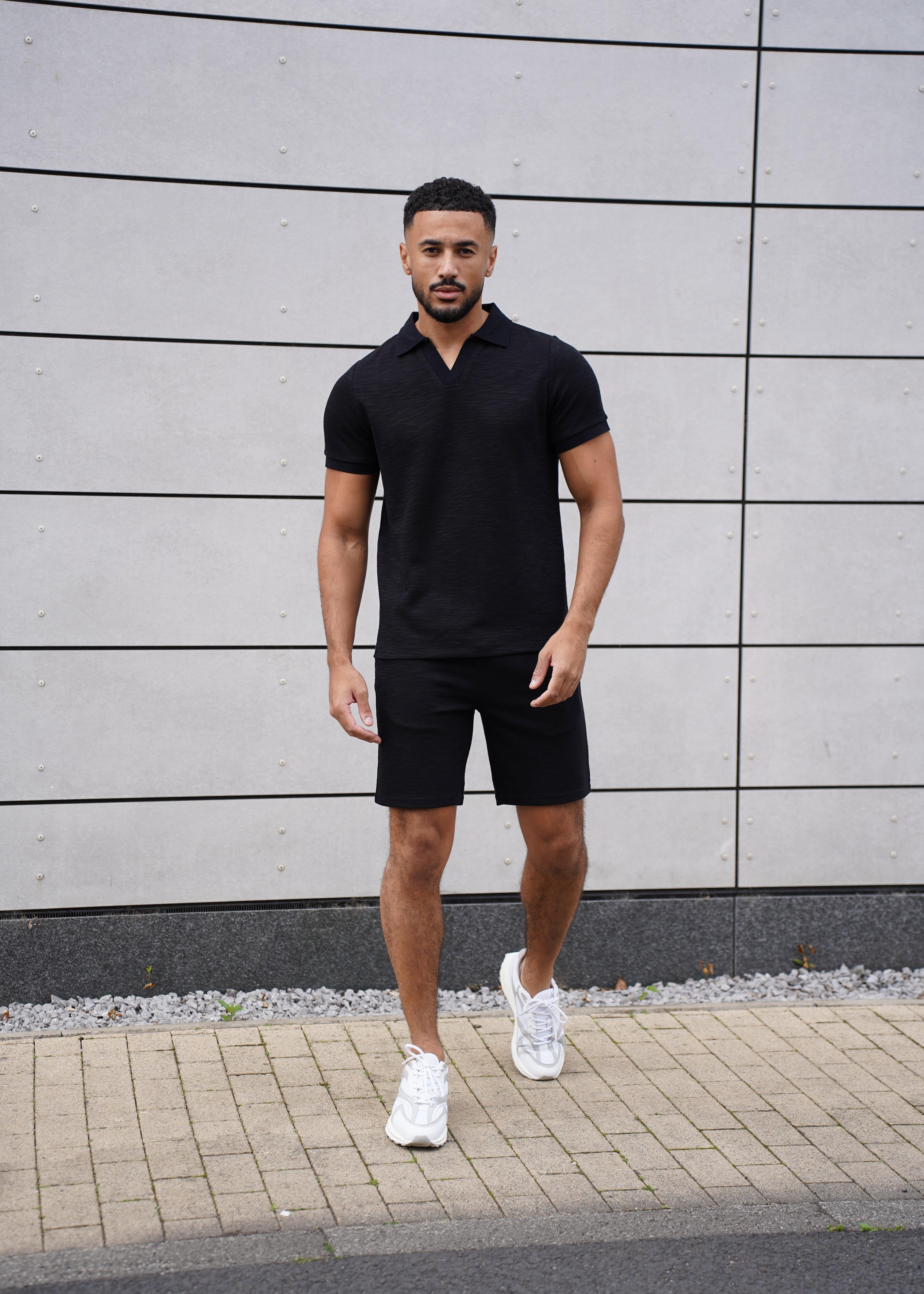 Capo Jersey Slub Shorts - Black