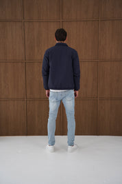 Capo Padded Collar Jacket - Navy