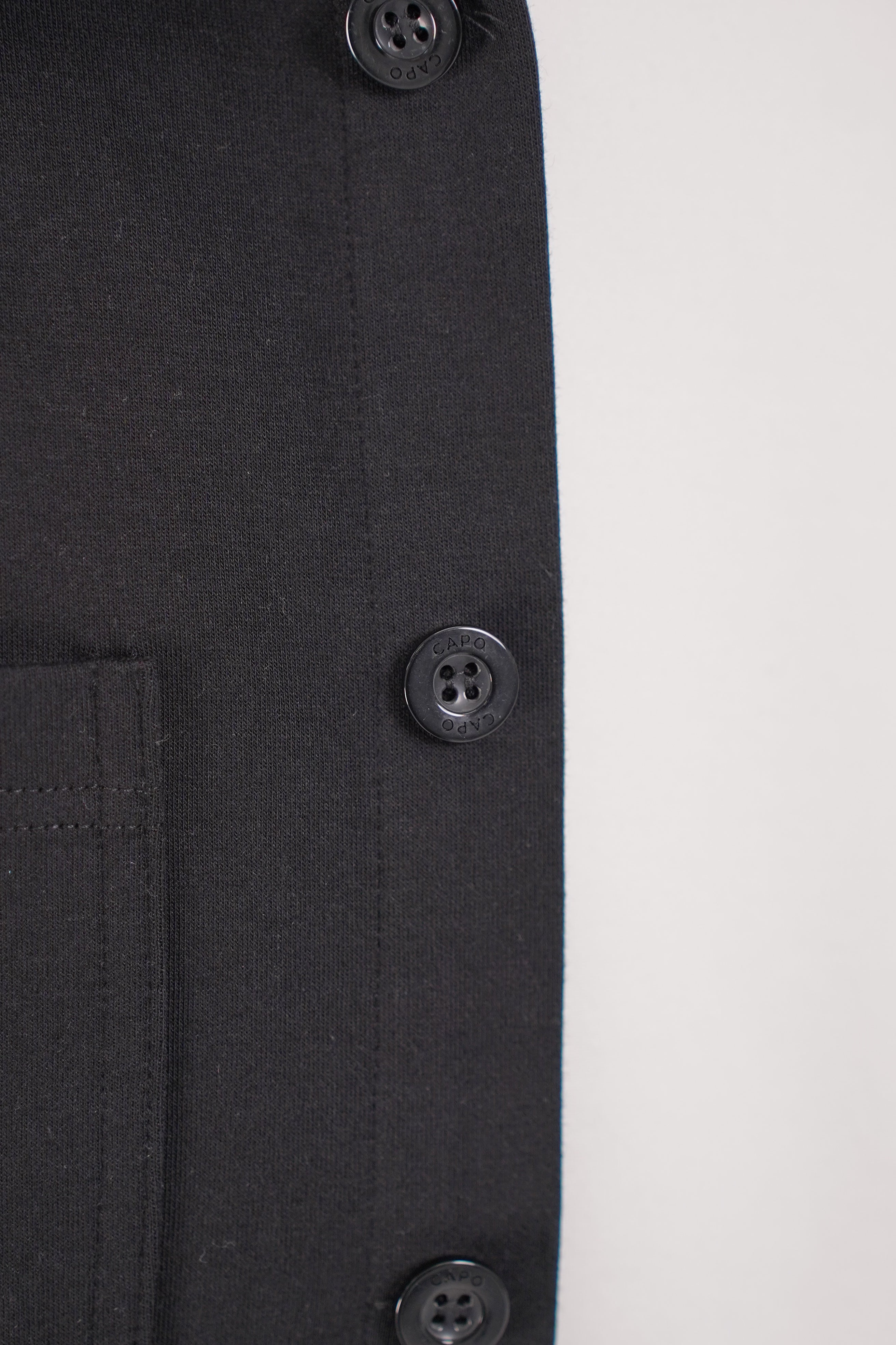 Capo Smart Button Overshirt - Black