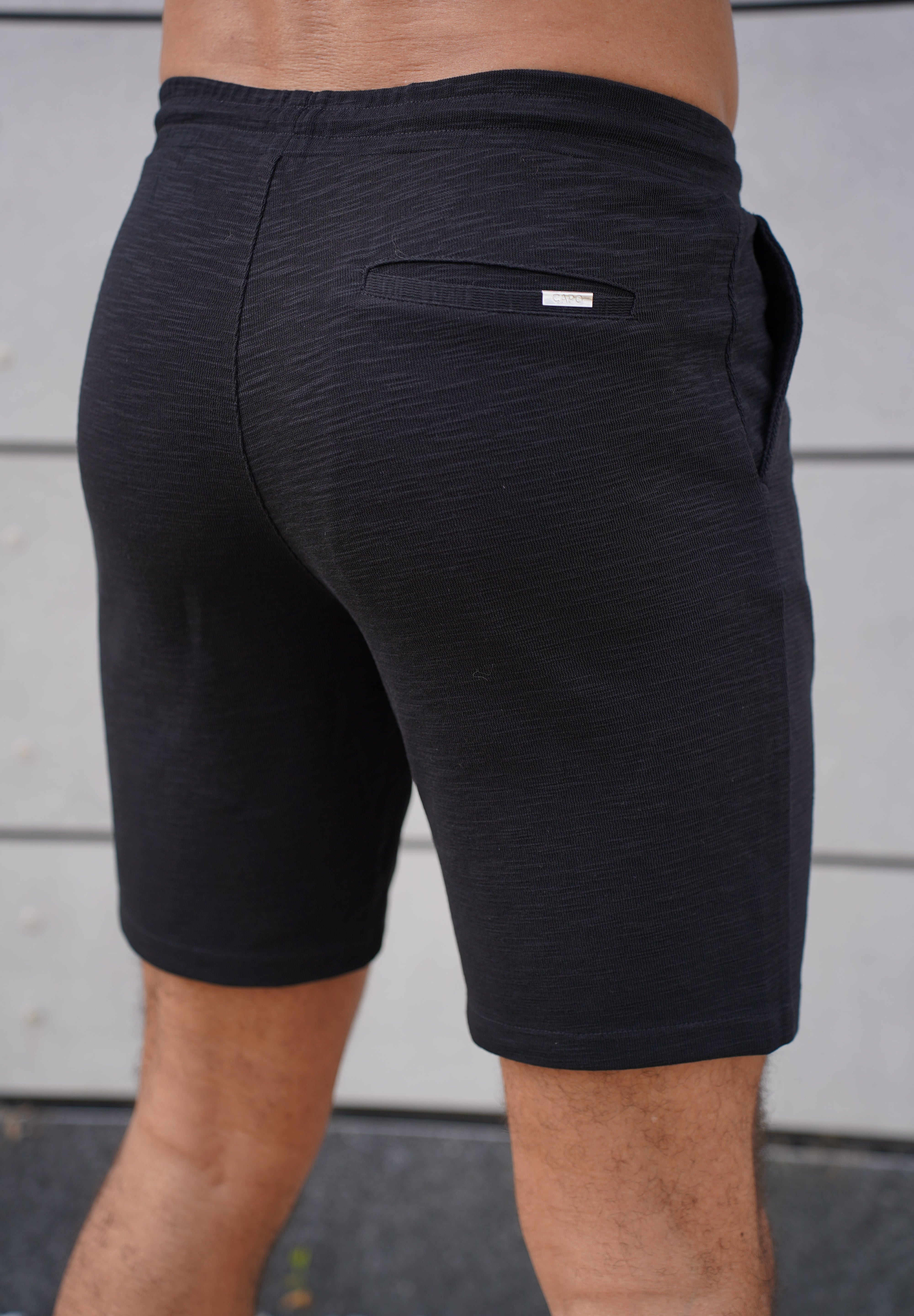 Capo Jersey Slub Shorts - Black