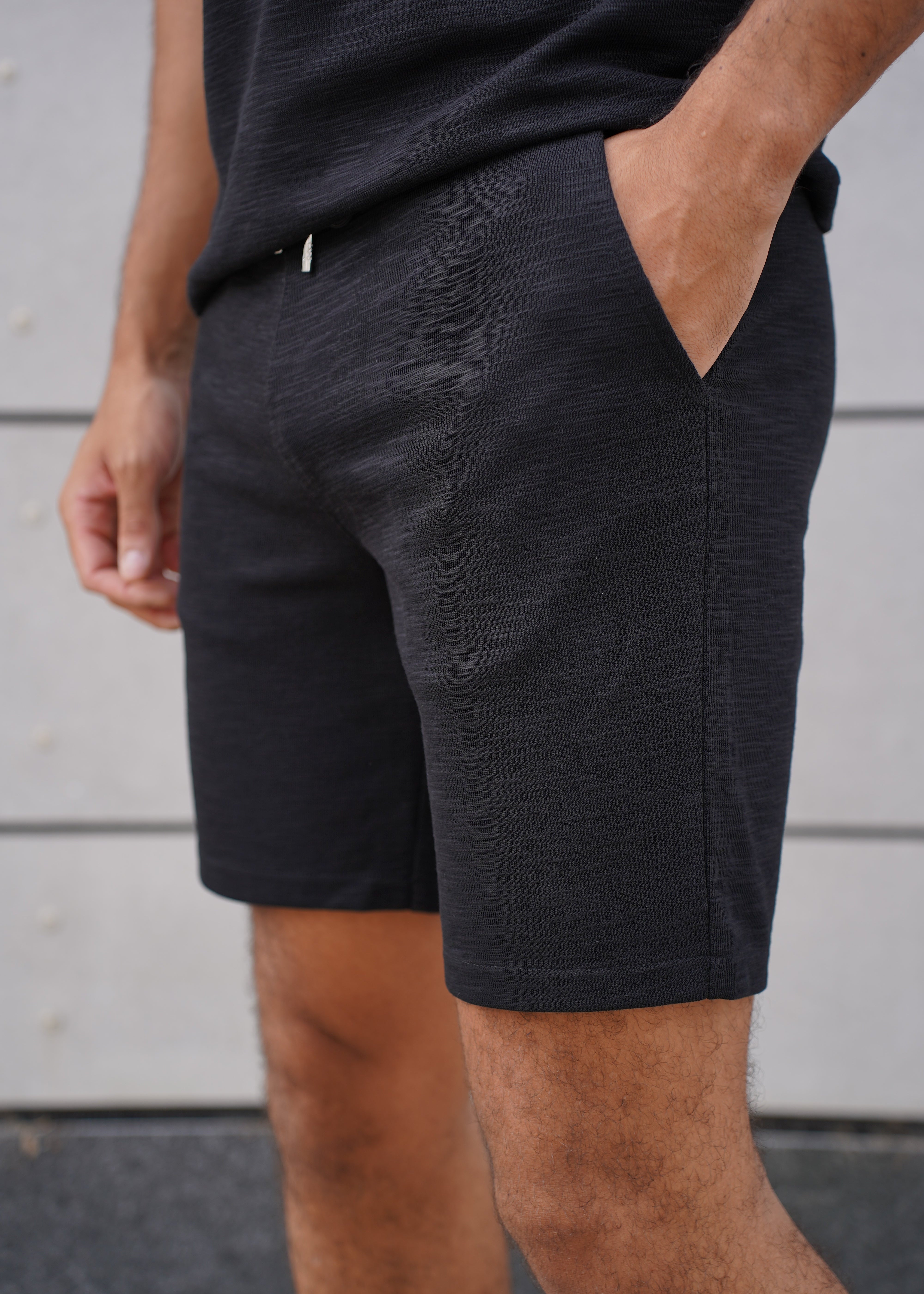 Capo Jersey Slub Shorts - Black