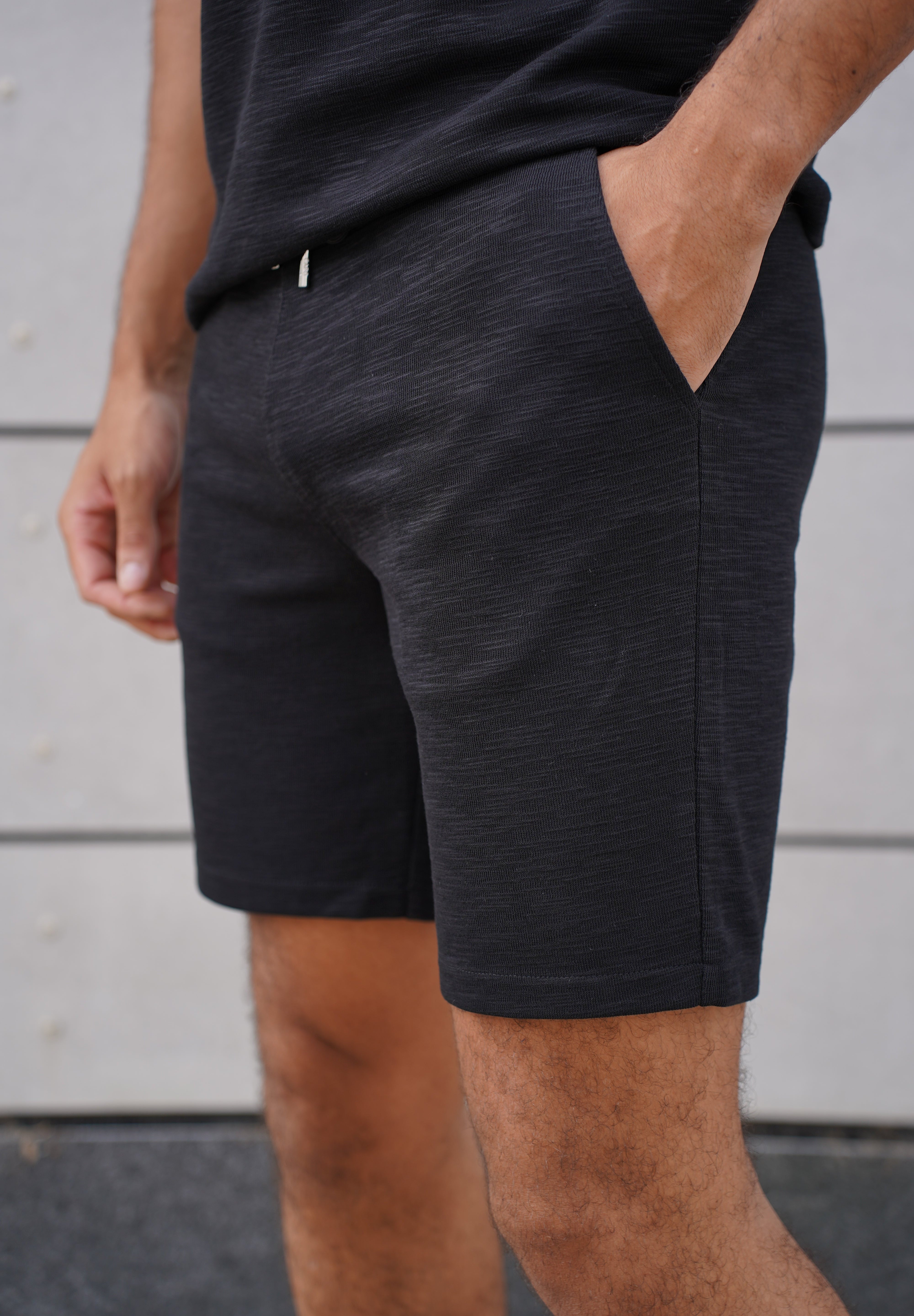 Capo Jersey Slub Shorts - Black