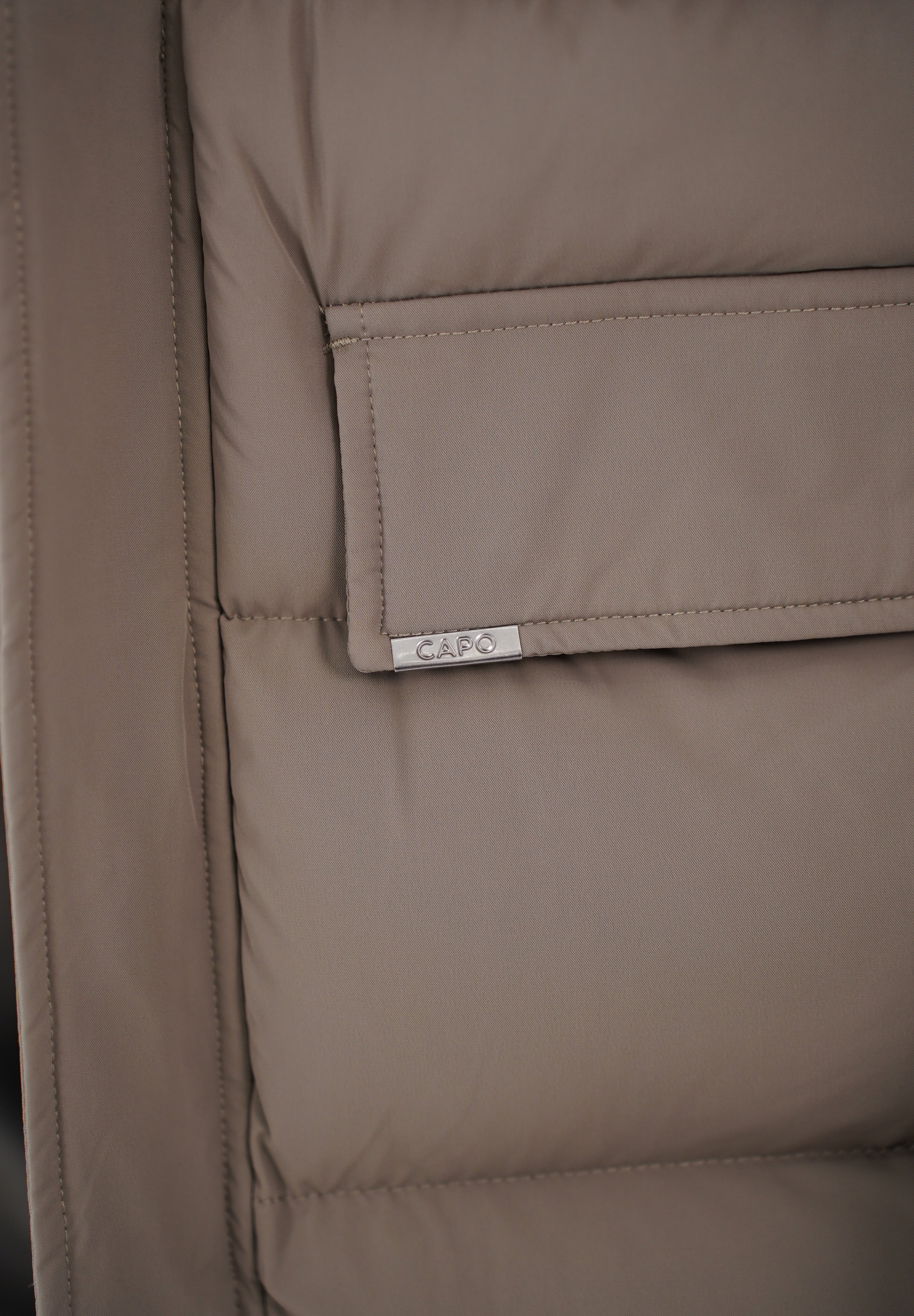Capo Mid-Length Puffer Coat - Brown