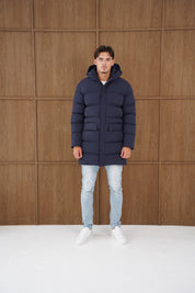 Capo Mid-Length Puffer Coat - Navy