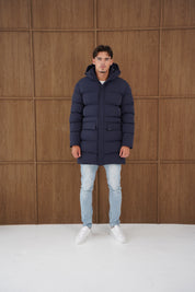 Capo Mid-Length Puffer Coat - Navy