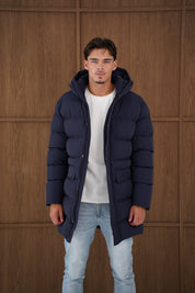 Capo Mid-Length Puffer Coat - Navy