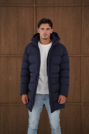 Capo Mid-Length Puffer Coat - Navy