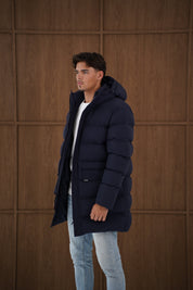Capo Mid-Length Puffer Coat - Navy