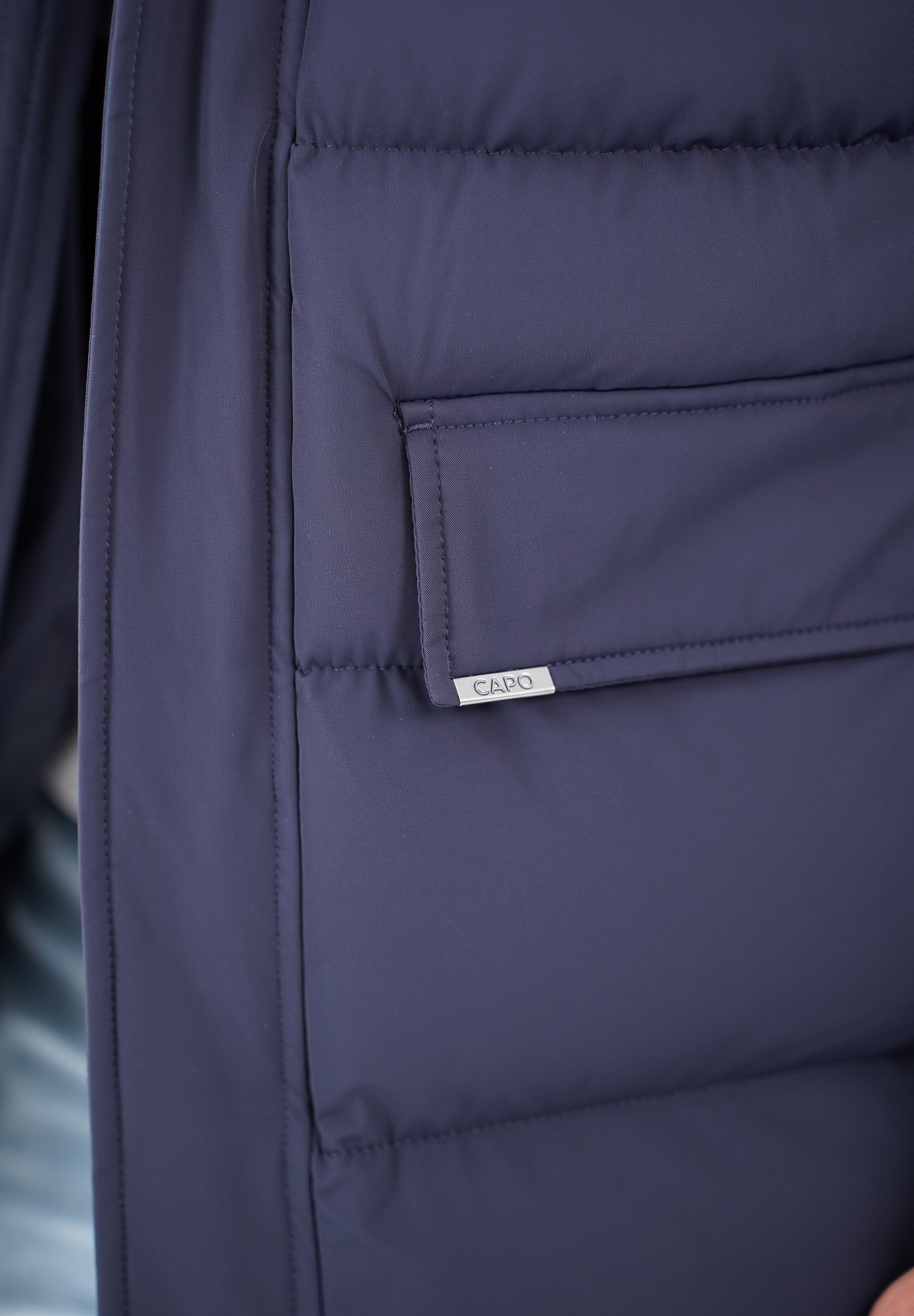 Capo Mid-Length Puffer Coat - Navy