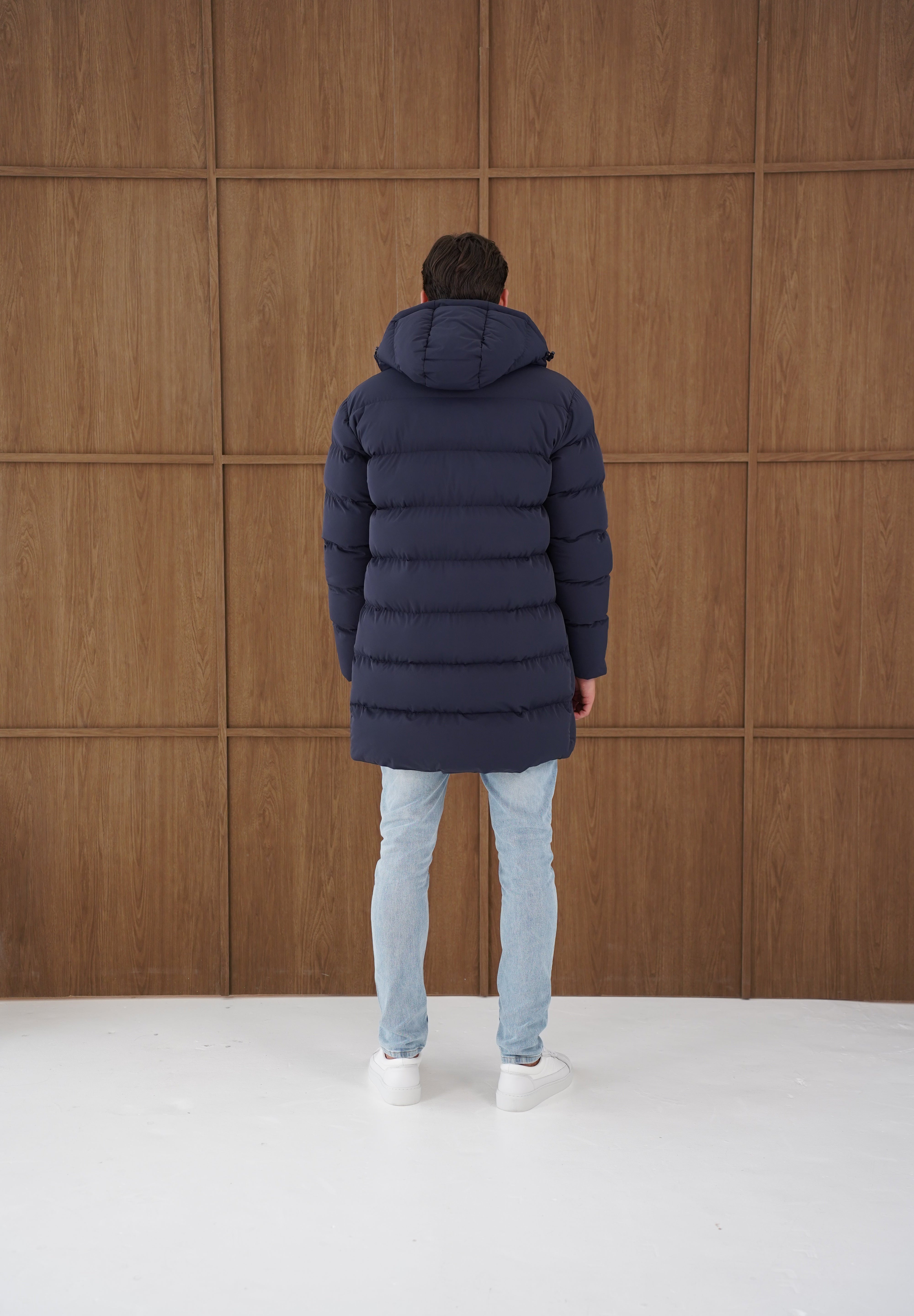 Capo Mid-Length Puffer Coat - Navy