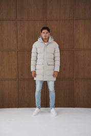 Capo Mid-Length Puffer Coat - Stone