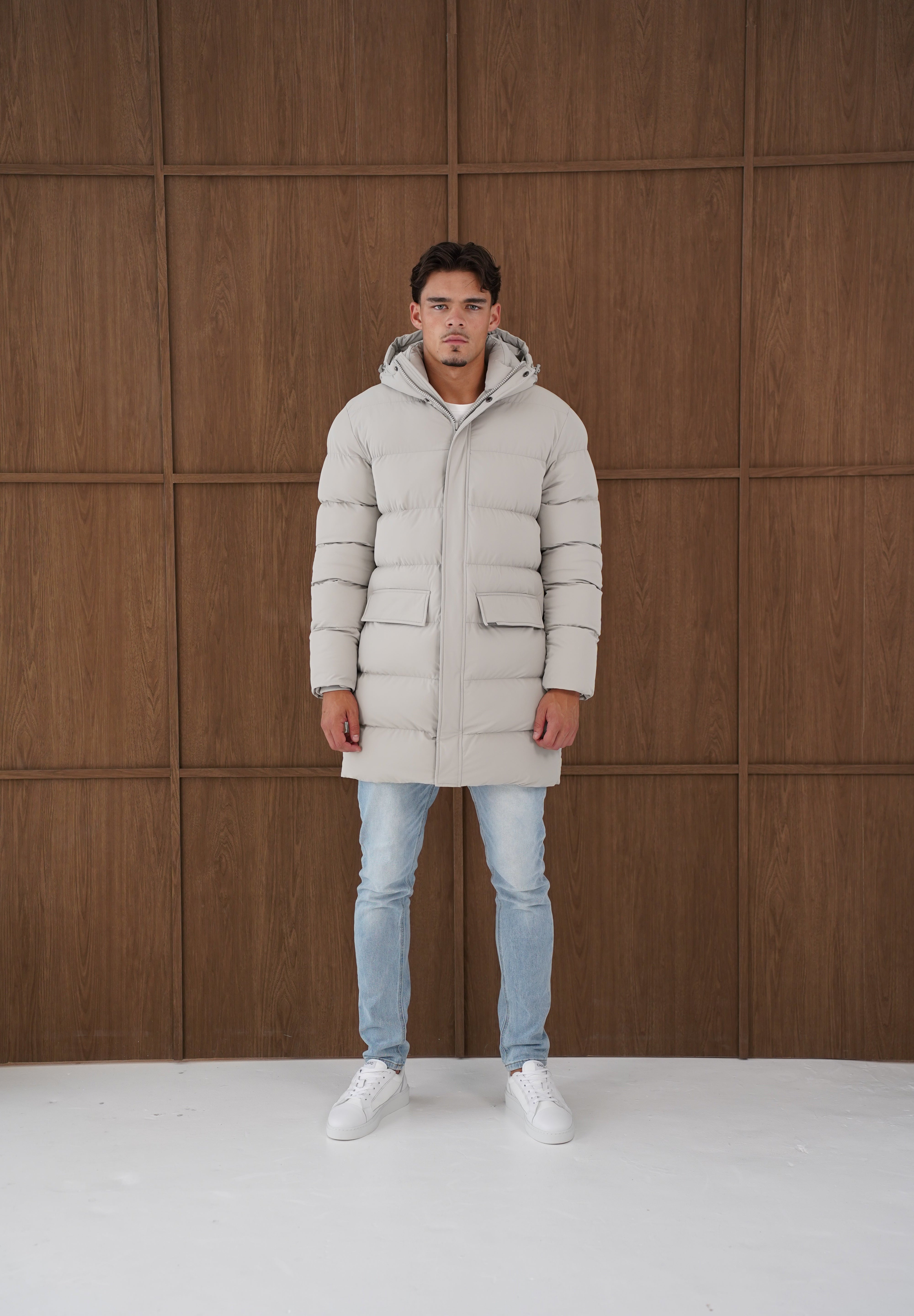 Capo Mid-Length Puffer Coat - Stone