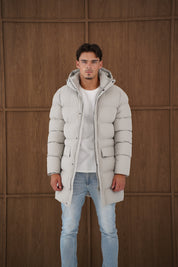 Capo Mid-Length Puffer Coat - Stone