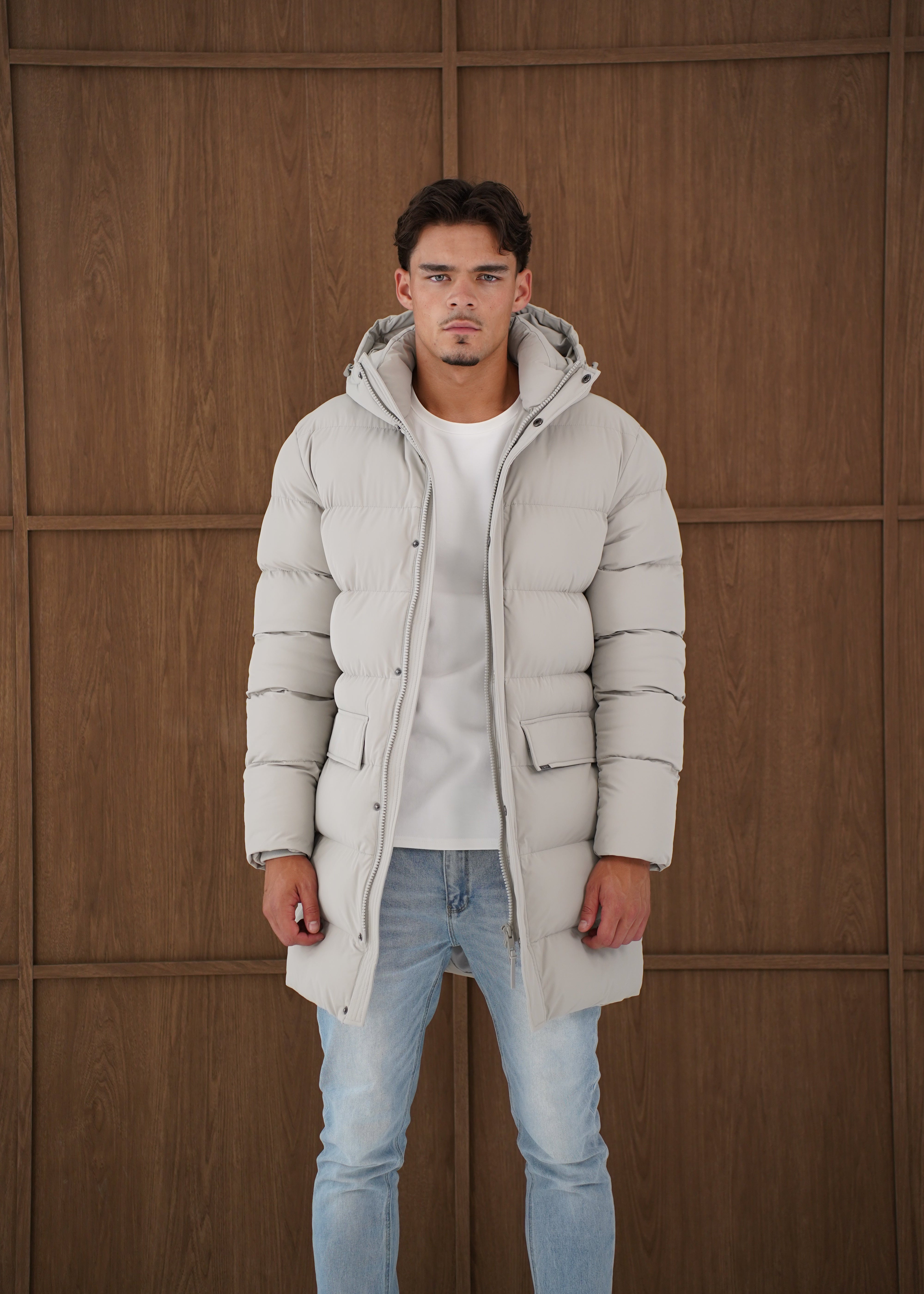 Capo Mid-Length Puffer Coat - Stone