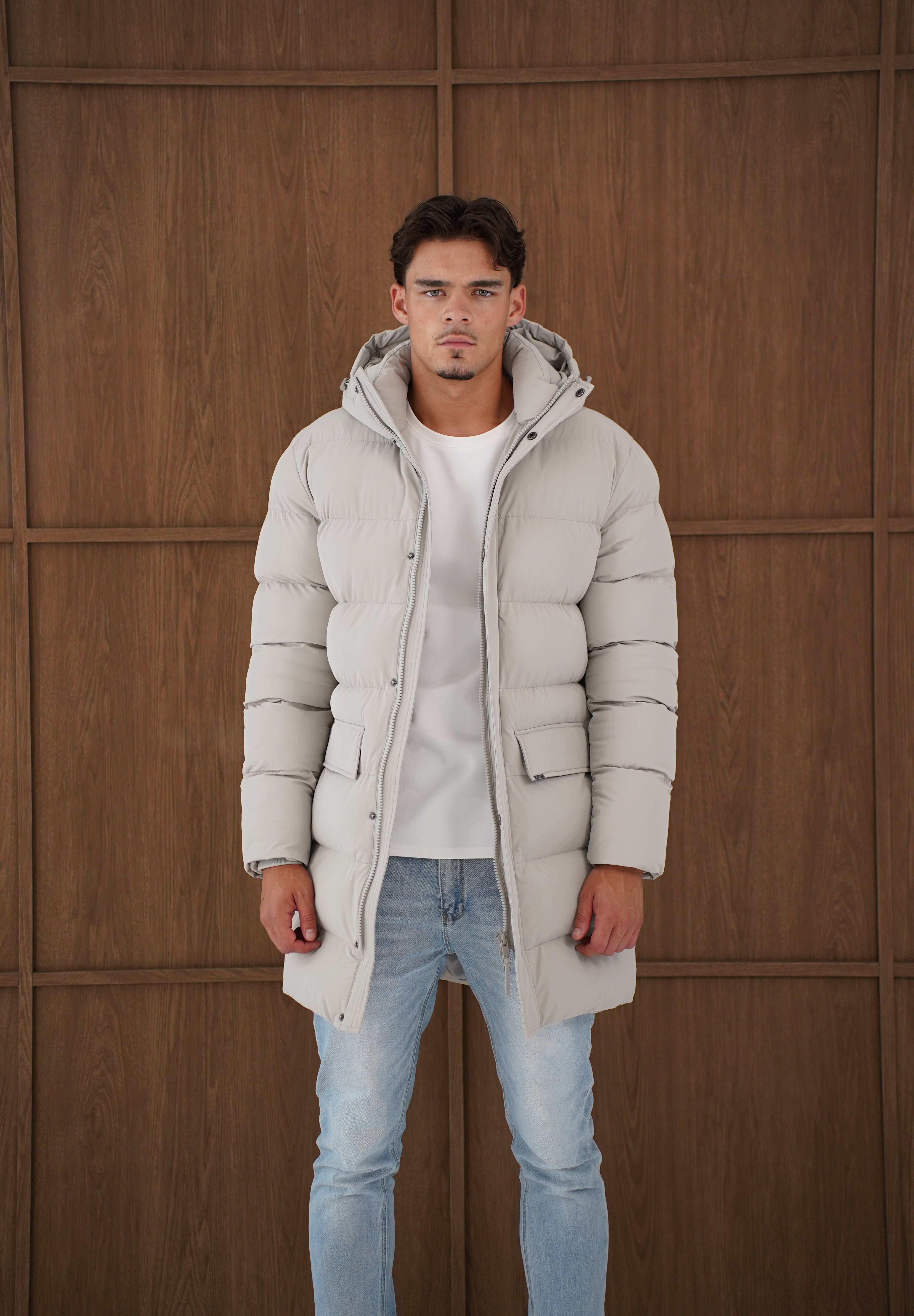 Capo Mid-Length Puffer Coat - Stone