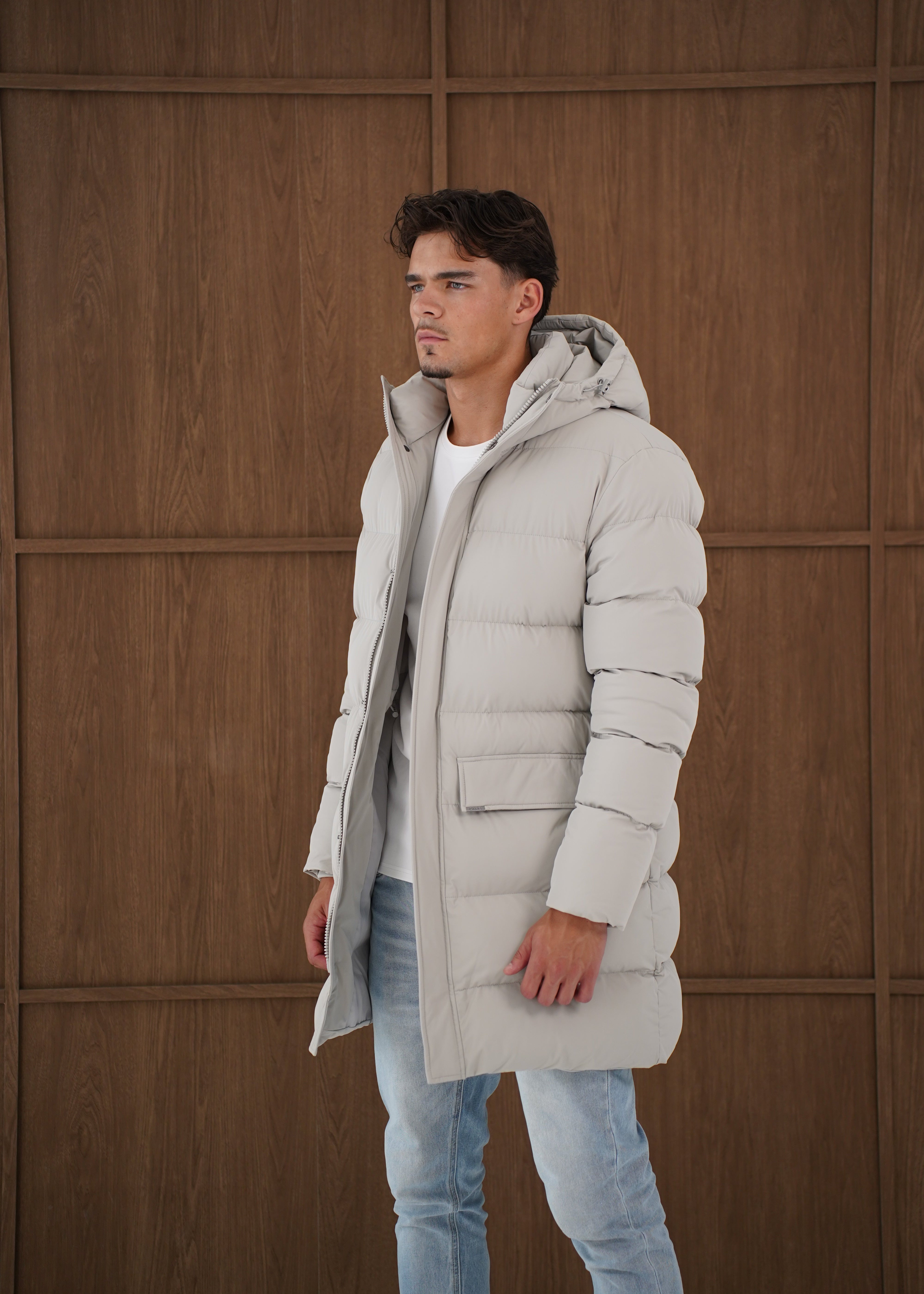 Capo Mid-Length Puffer Coat - Stone