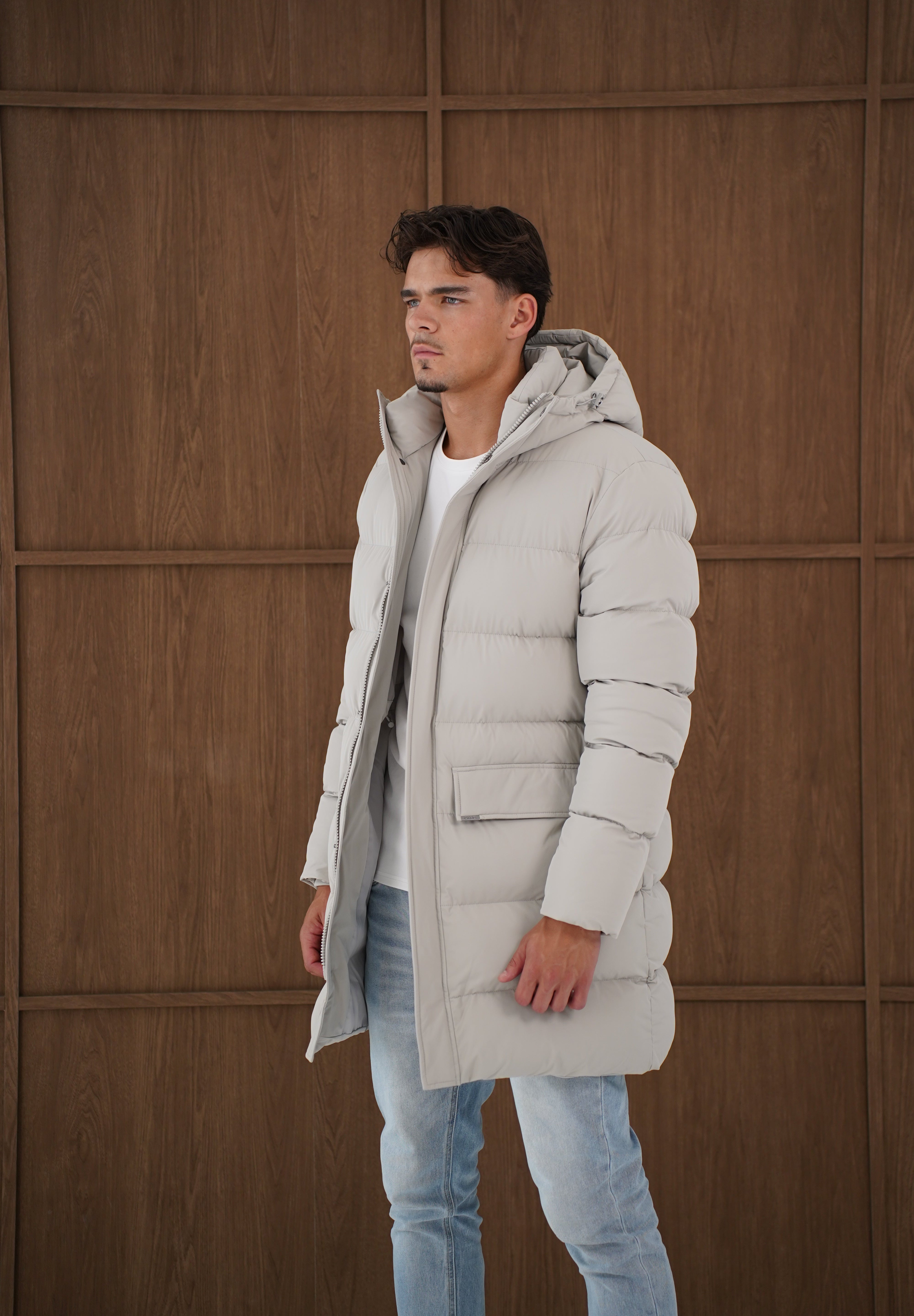 Capo Mid-Length Puffer Coat - Stone