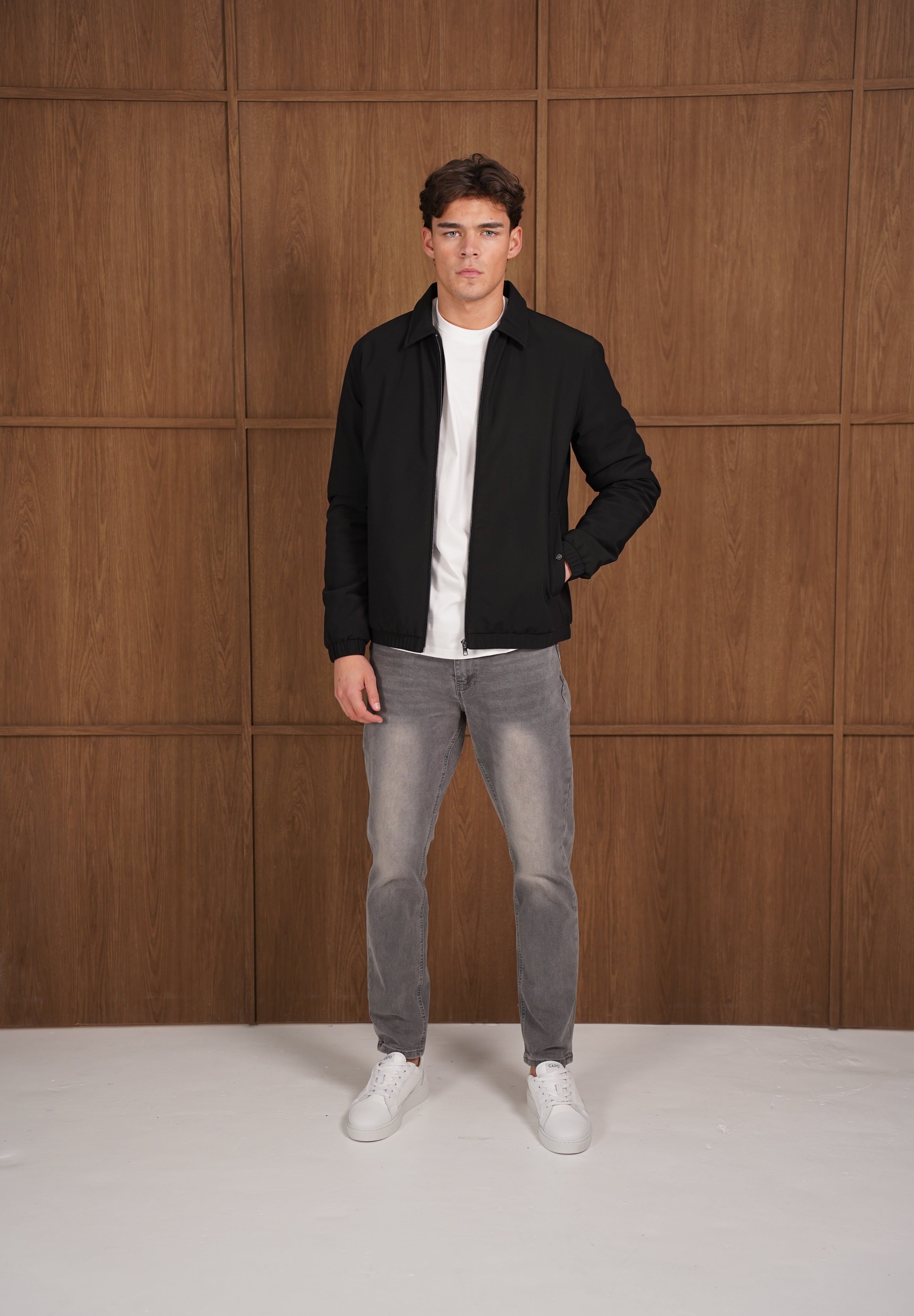 Capo Padded Collar Jacket - Black