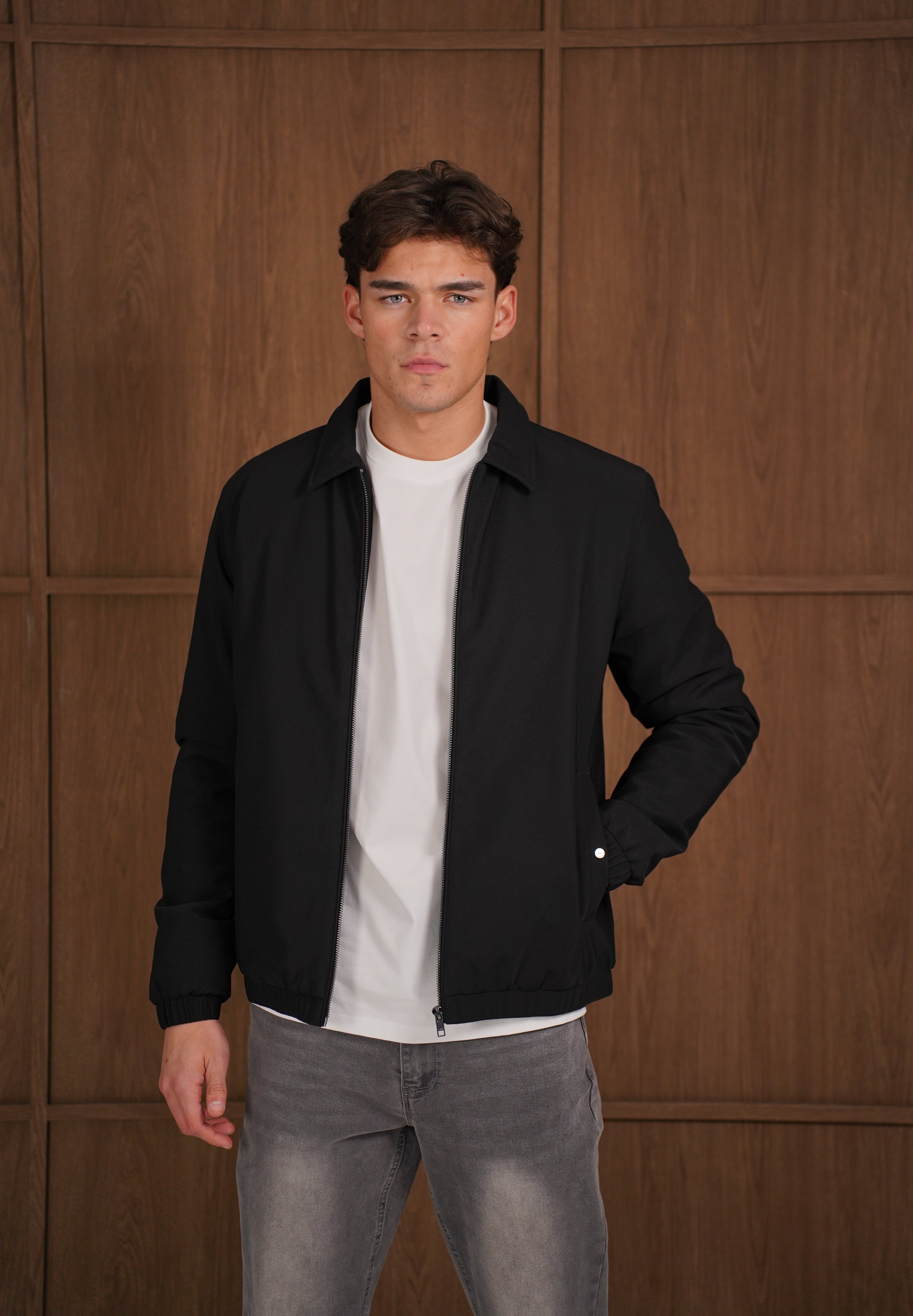 Capo Padded Collar Jacket - Black