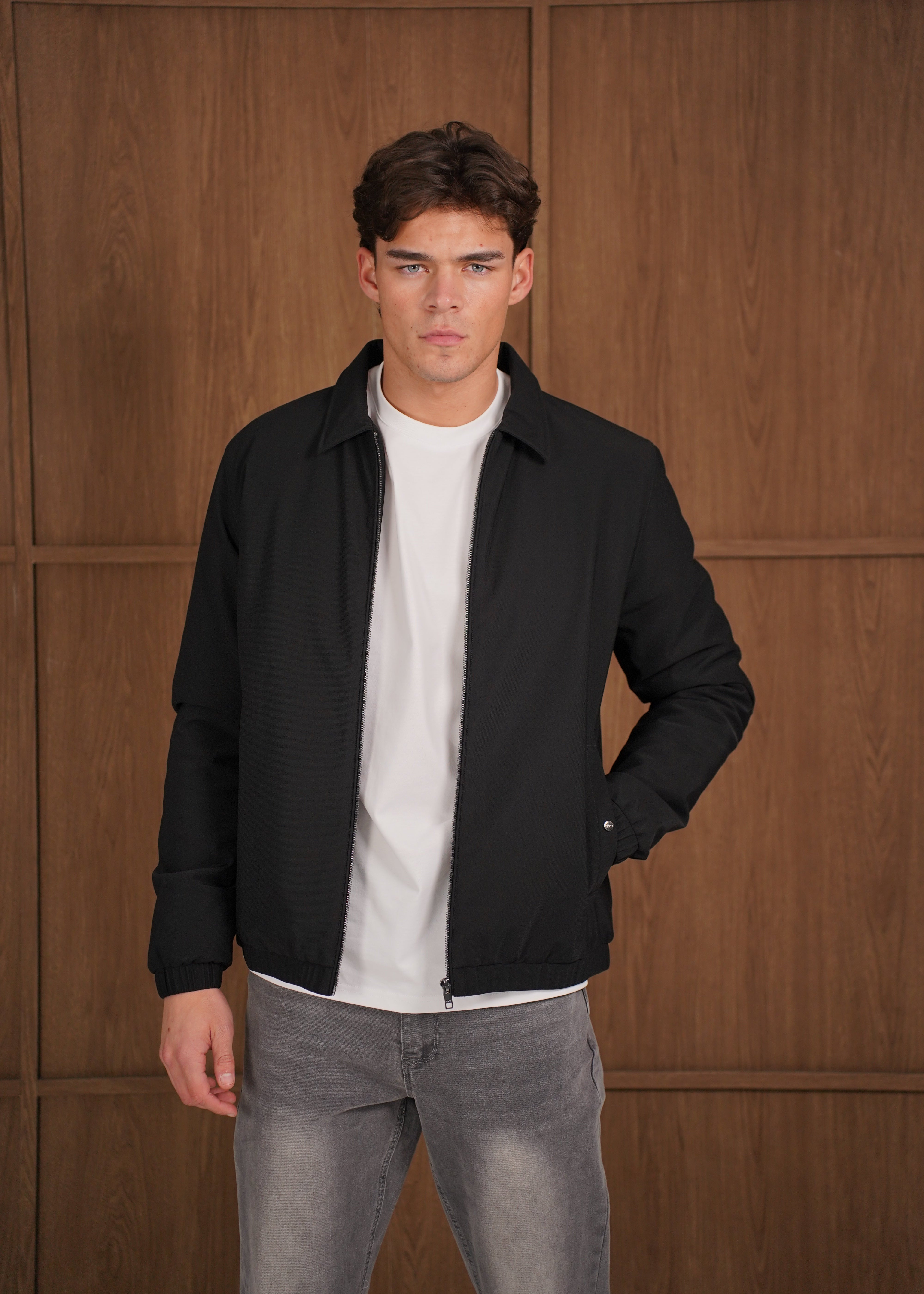 Capo Padded Collar Jacket - Black