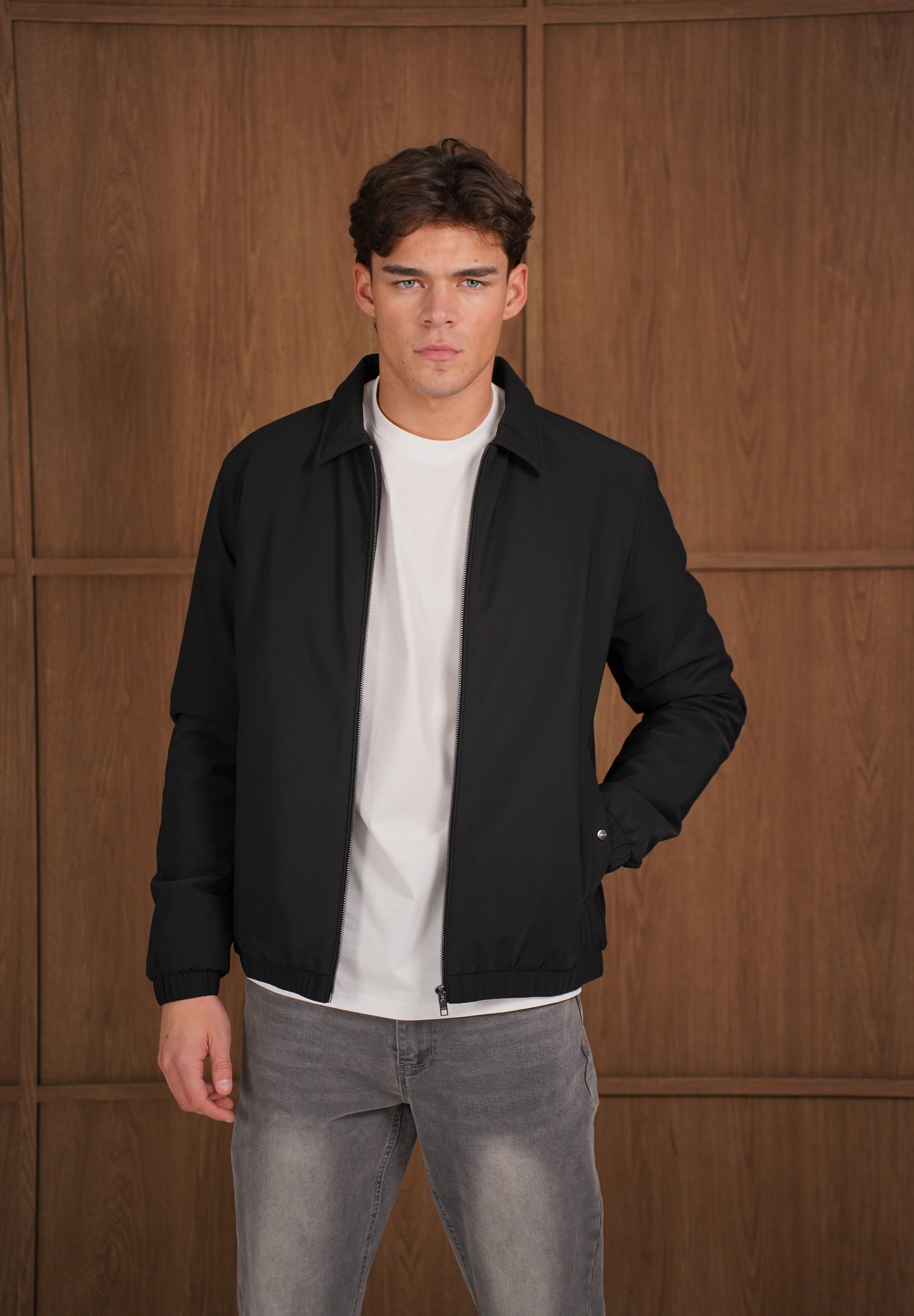 Capo Padded Collar Jacket - Black