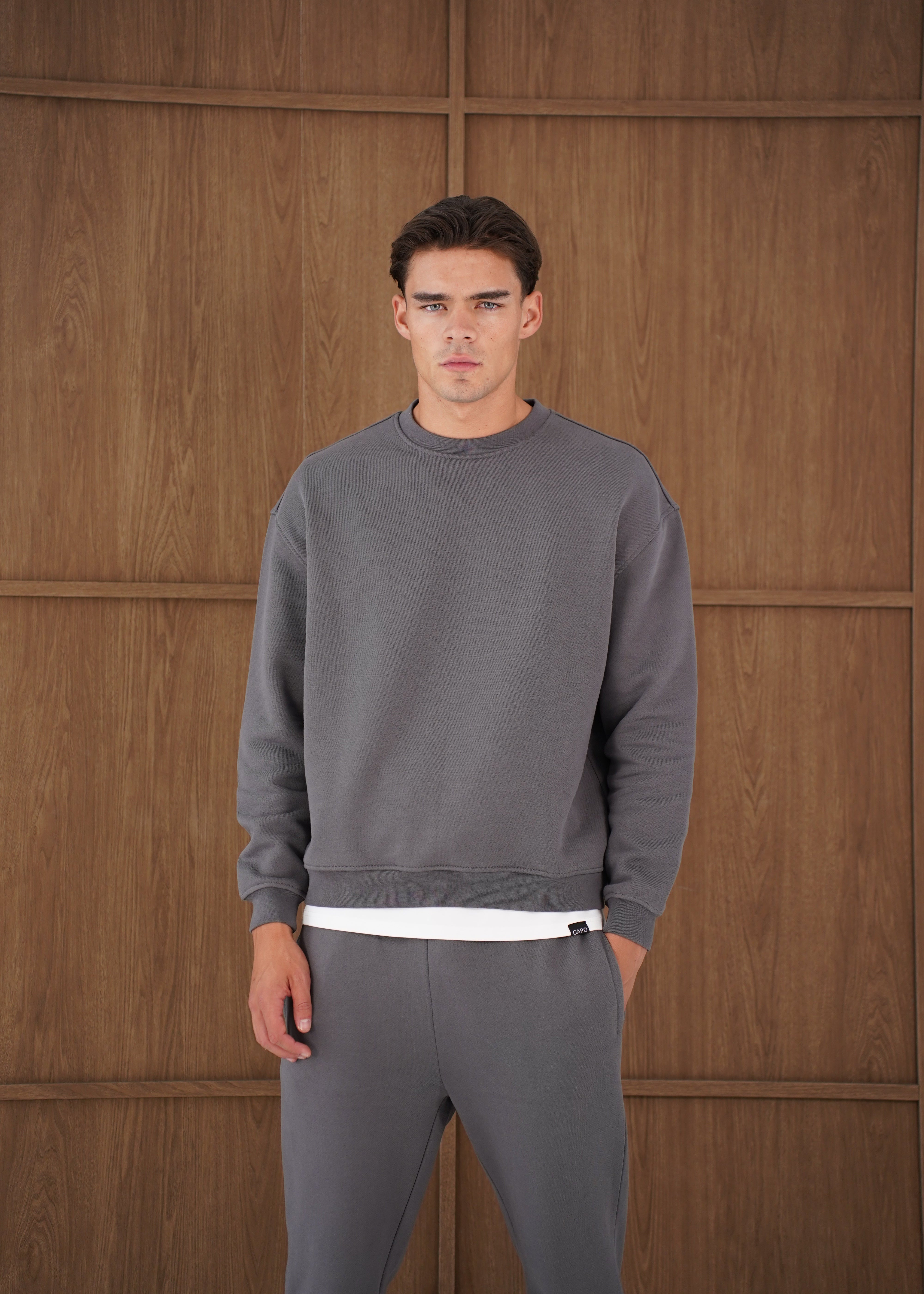 Capo Heavyweight Crew Neck Sweater - Charcoal