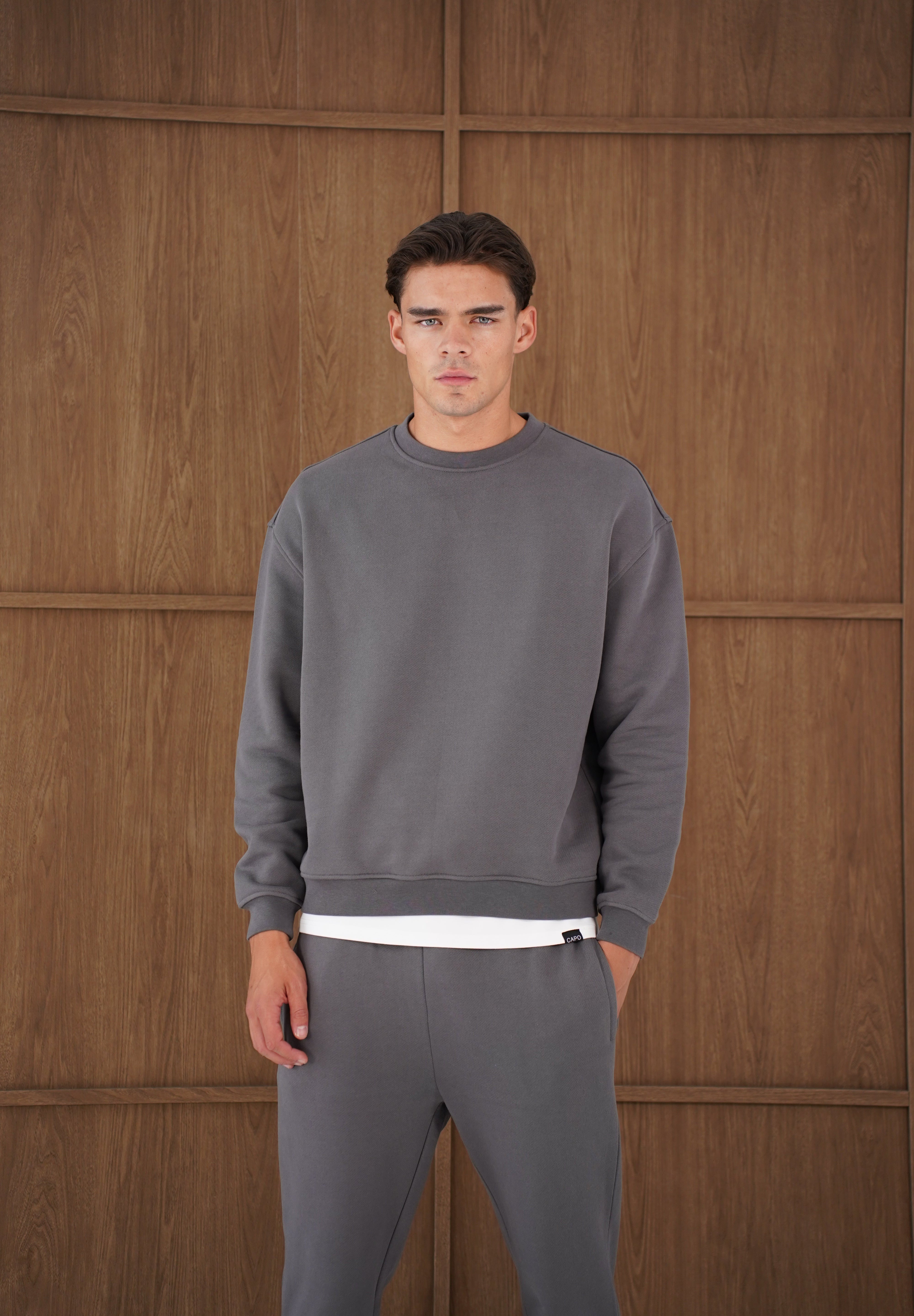 Capo Heavyweight Crew Neck Sweater - Charcoal