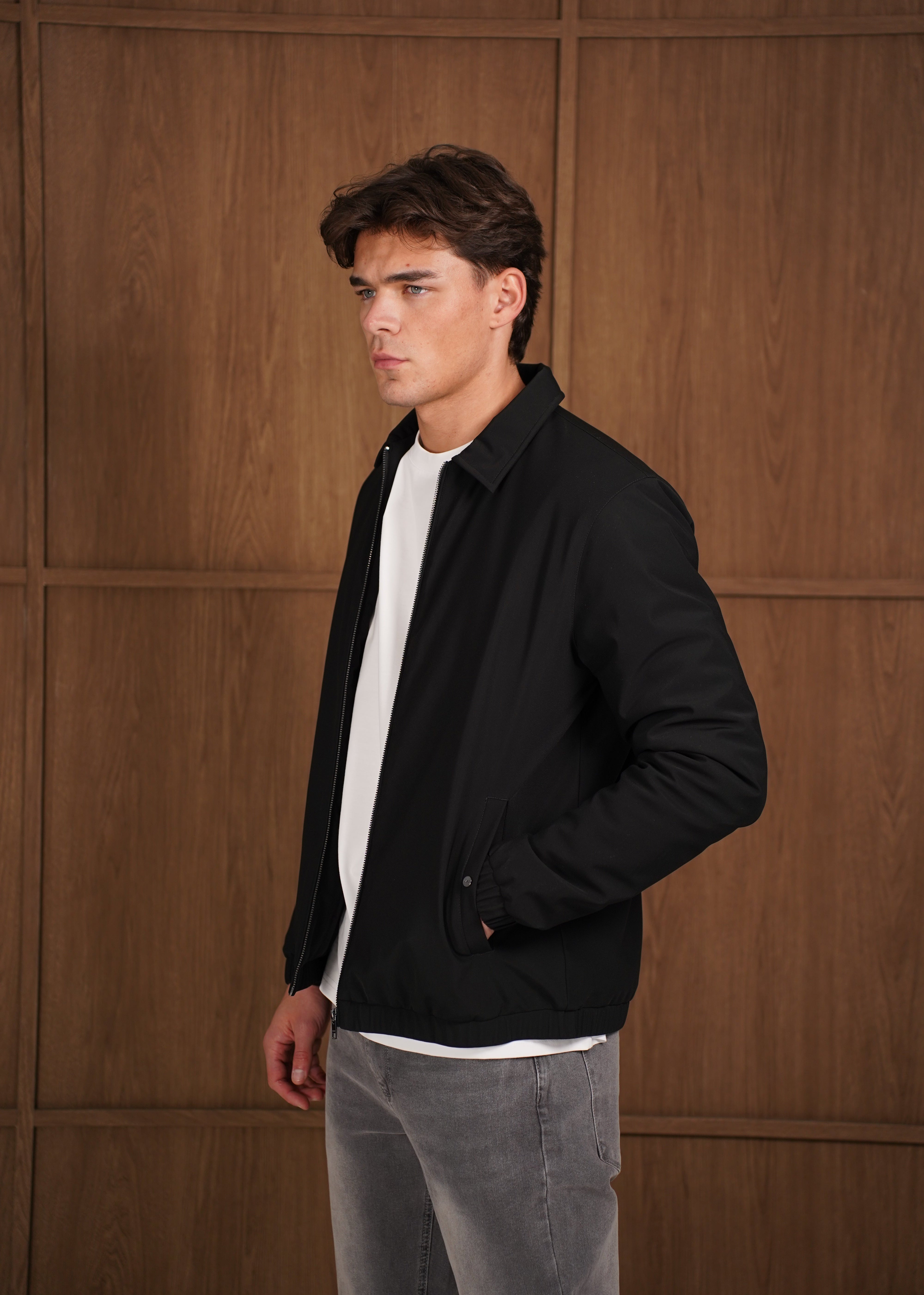 Capo Padded Collar Jacket - Black