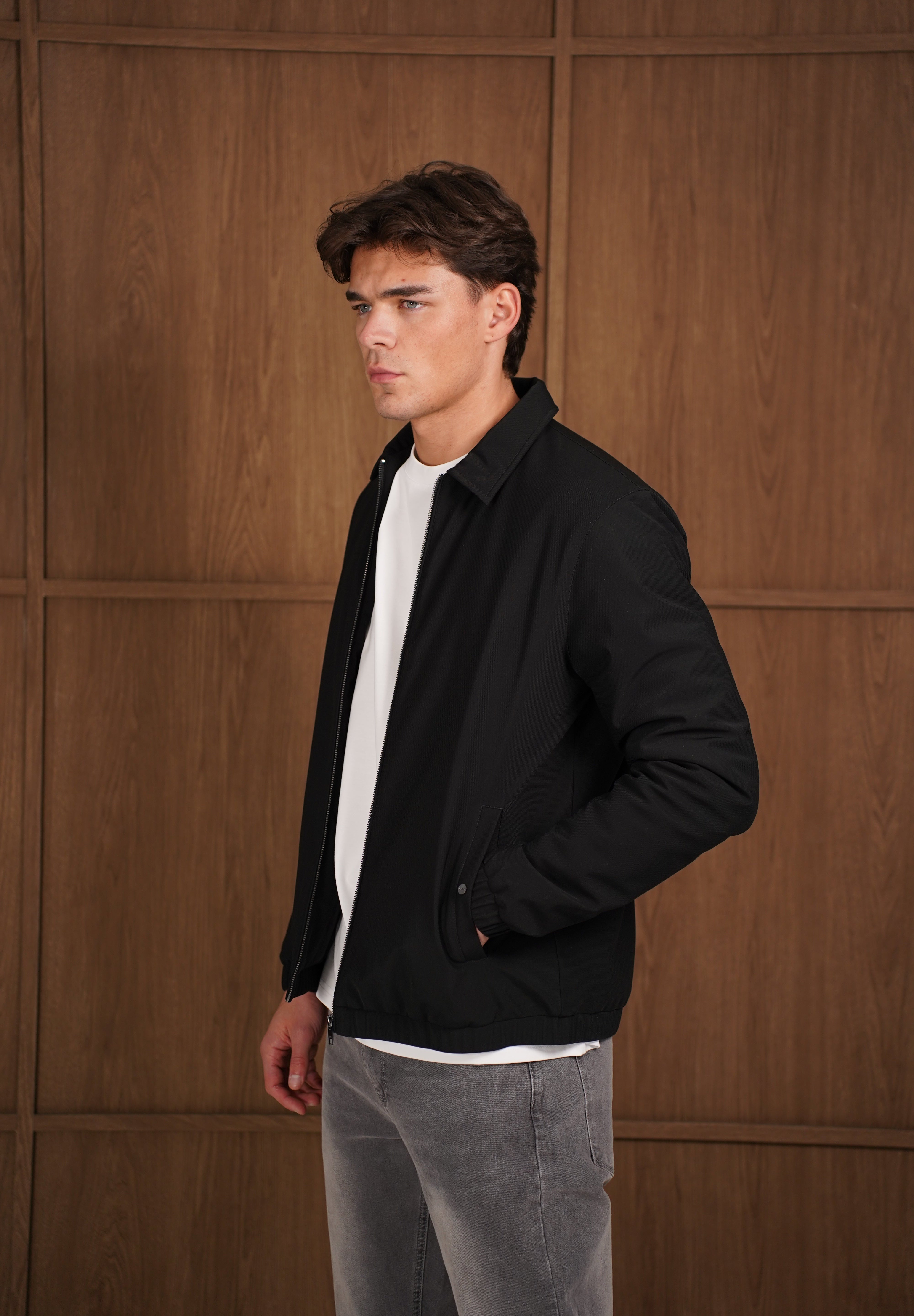 Capo Padded Collar Jacket - Black