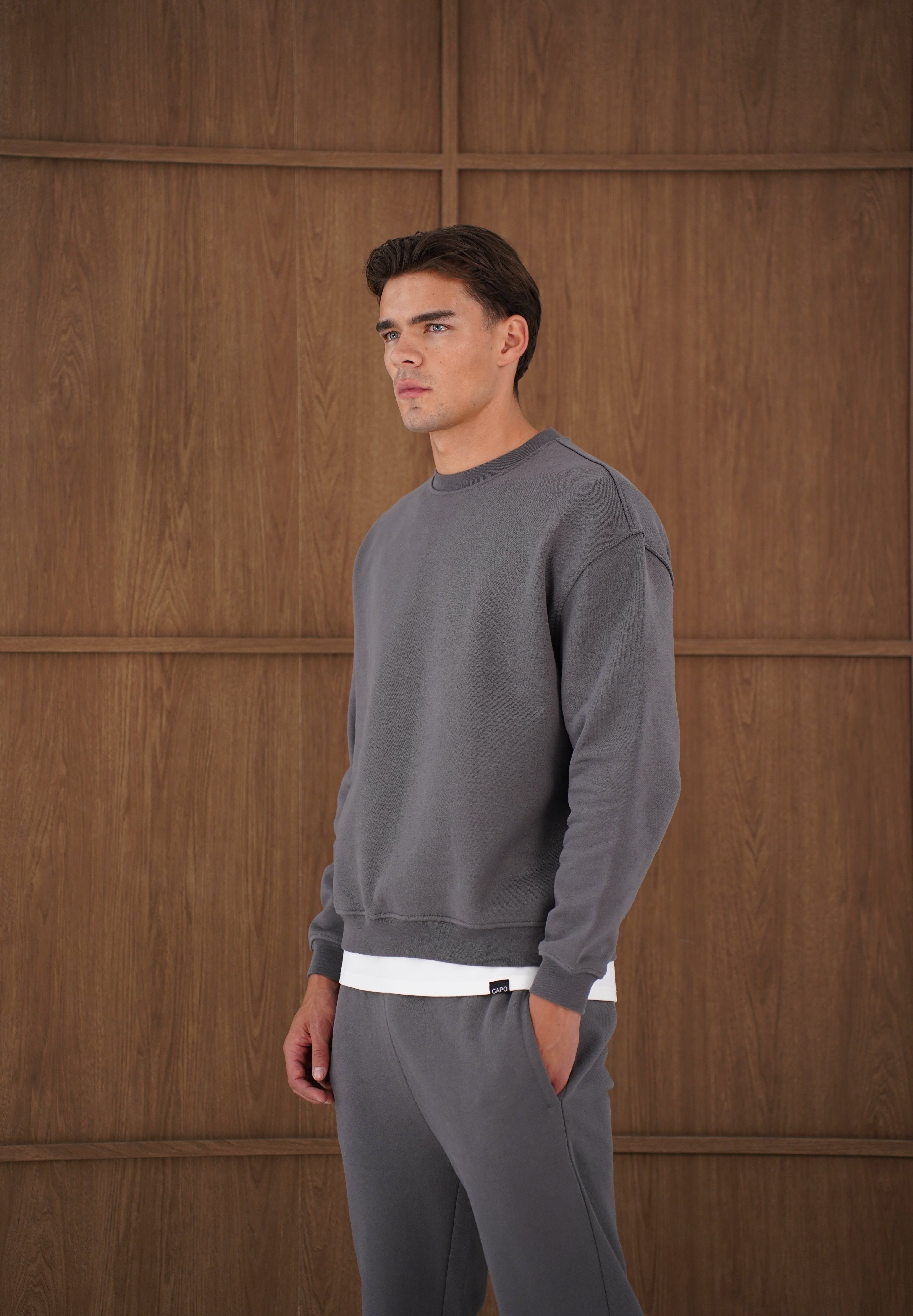 Capo Heavyweight Crew Neck Sweater - Charcoal