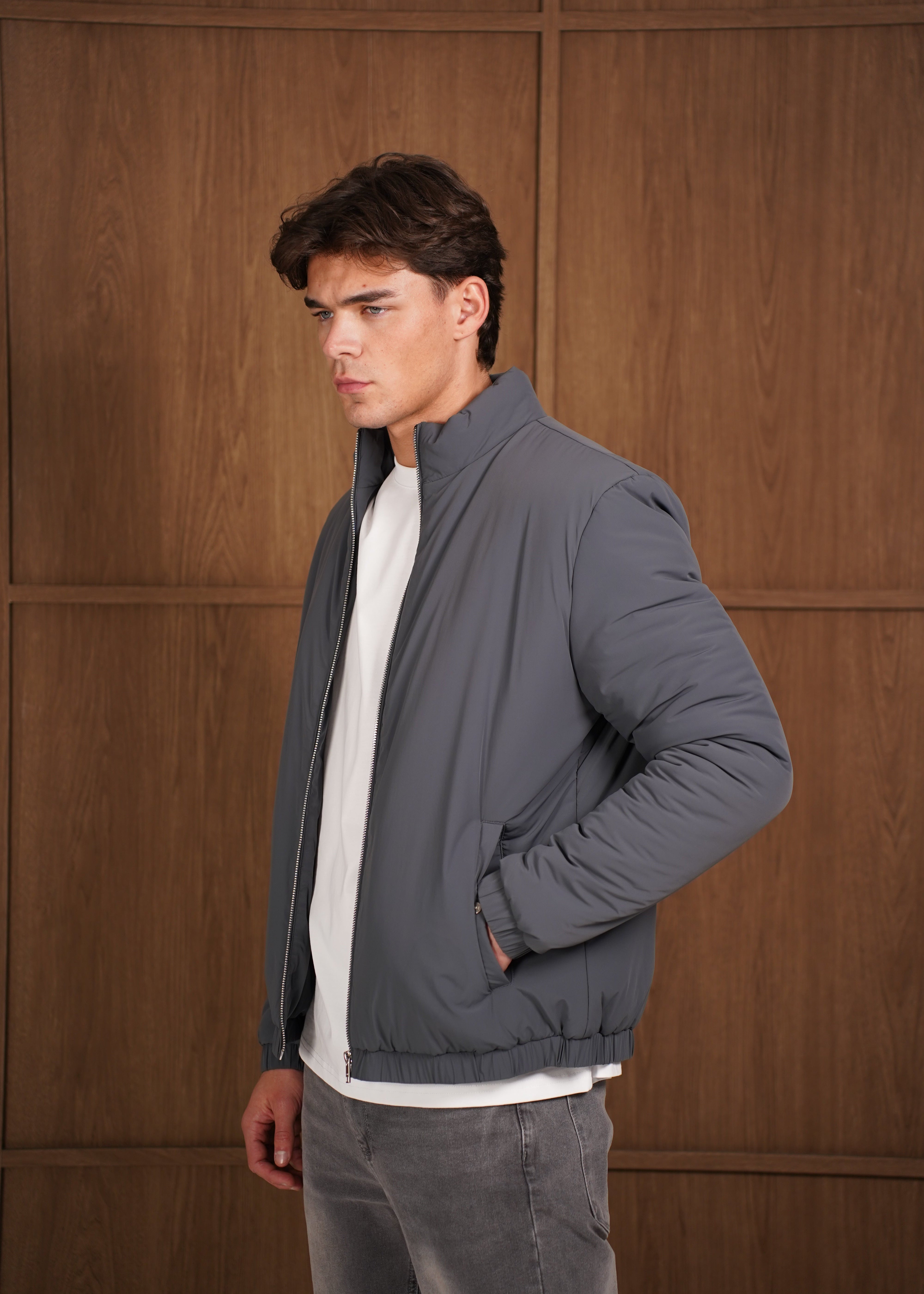 Capo Padded Bomber Jacket - Charcoal