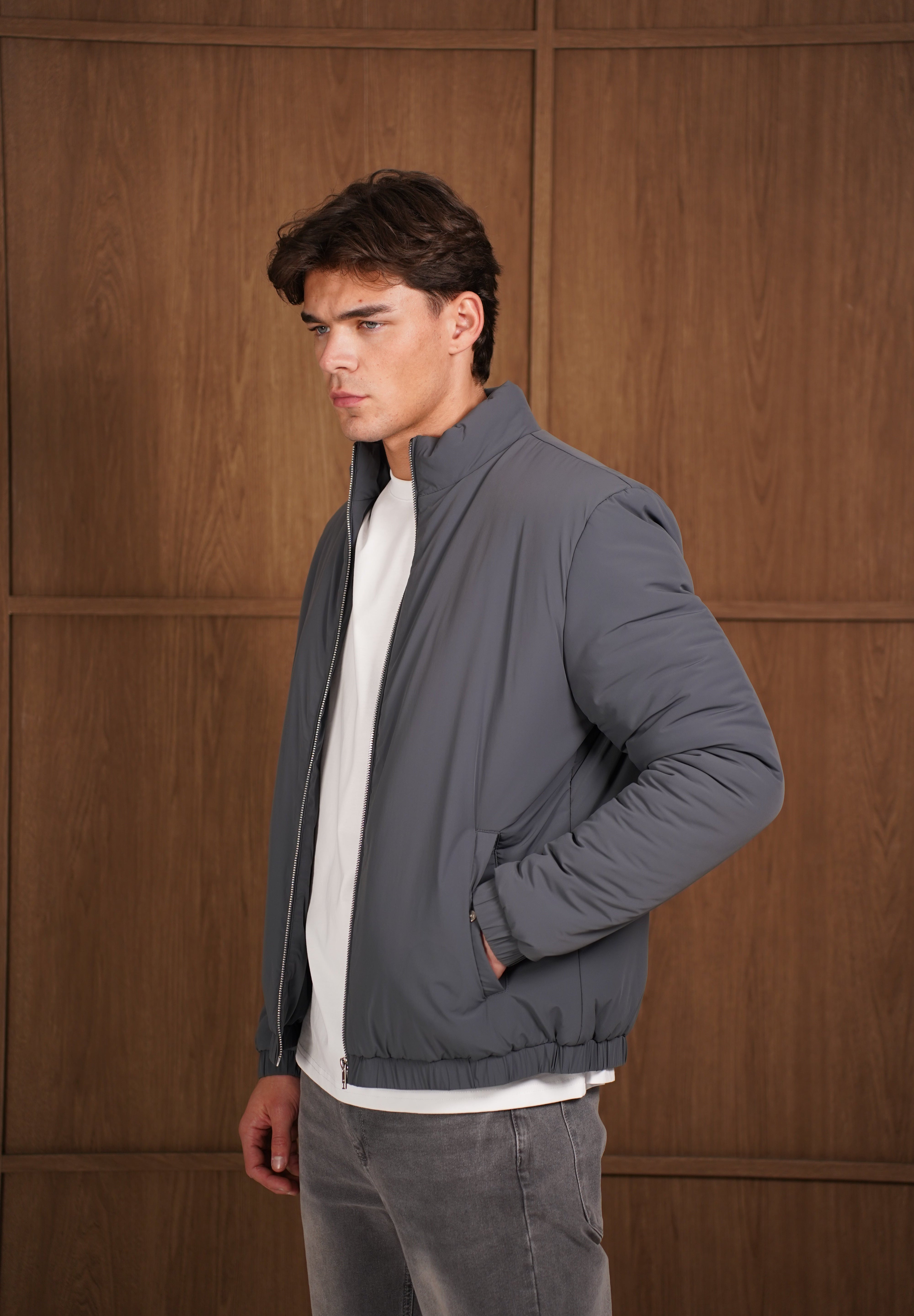 Capo Padded Bomber Jacket - Charcoal