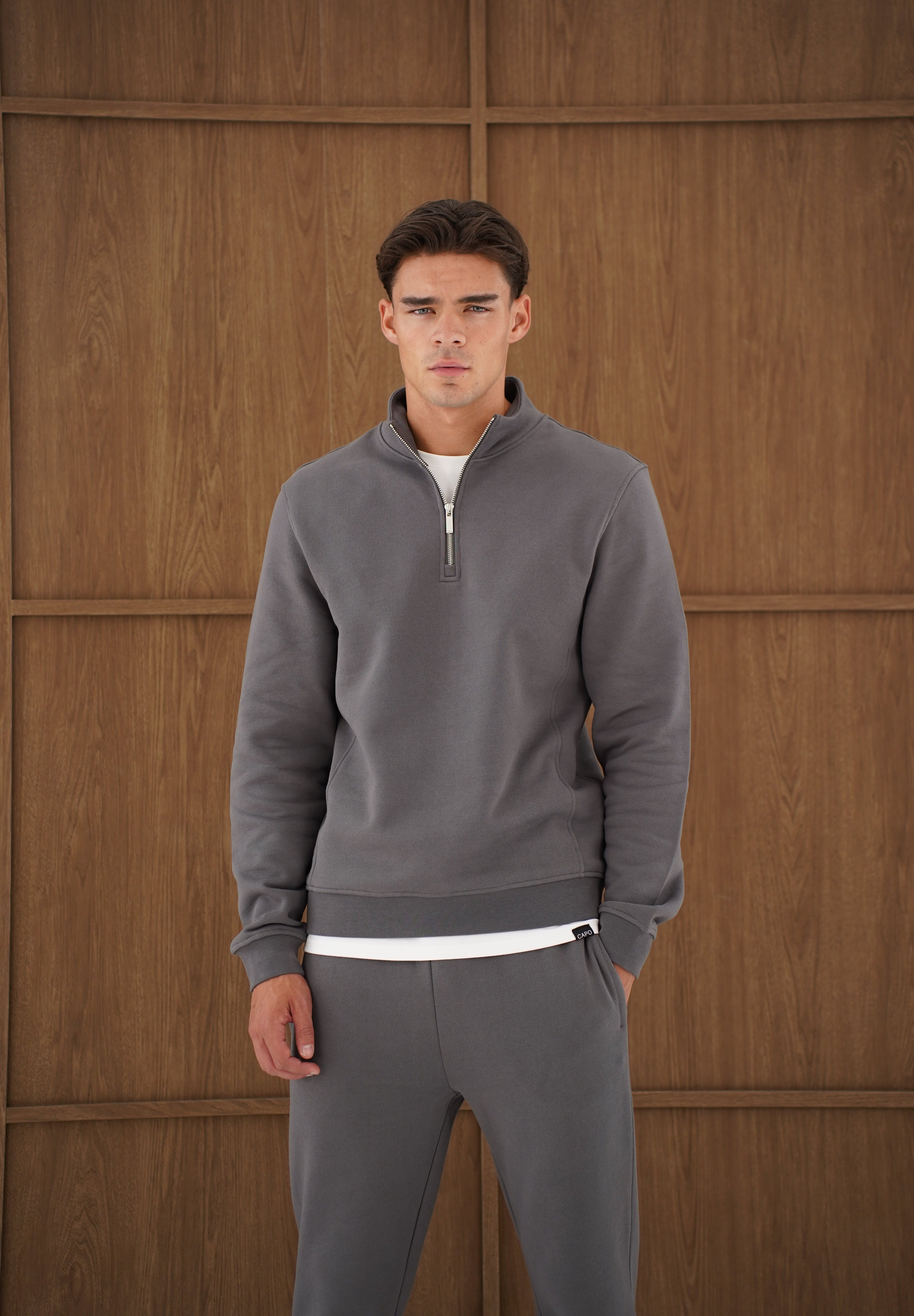 Capo Heavyweight 1/4 Zip Sweatshirt - Charcoal