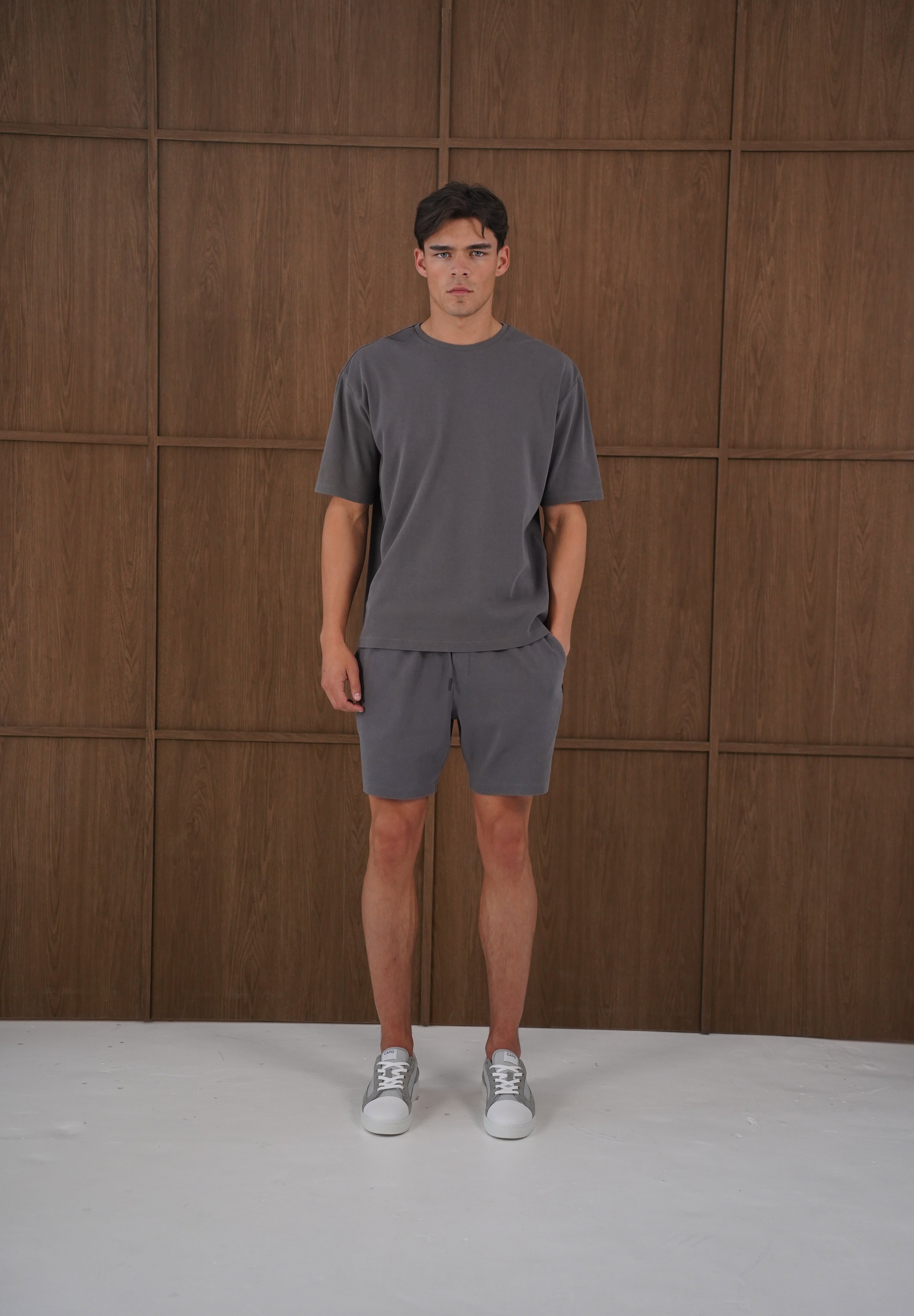 Capo Veluro Washed T-Shirt - Light Grey